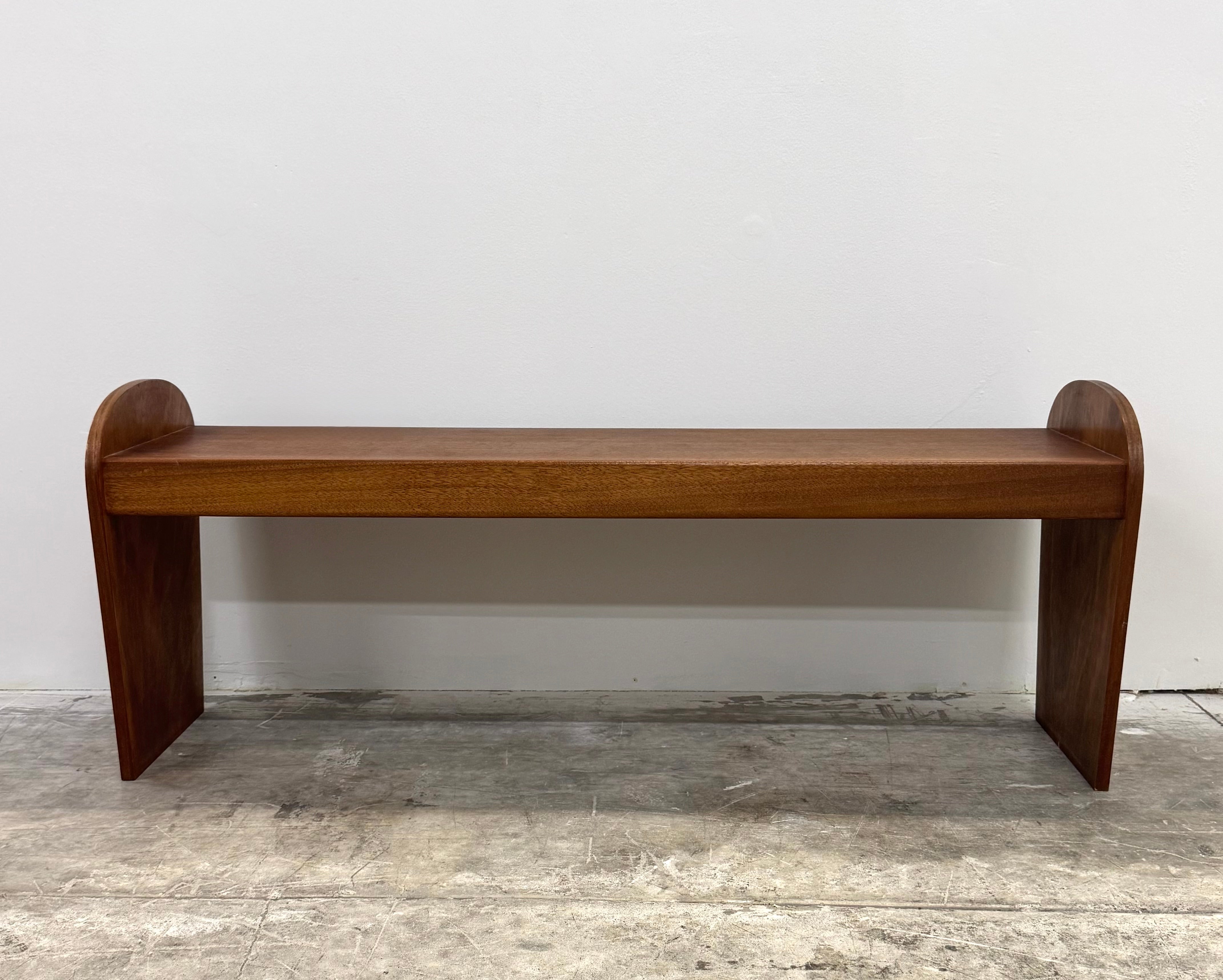 Vintage MCM Solid Teak 50" Bench