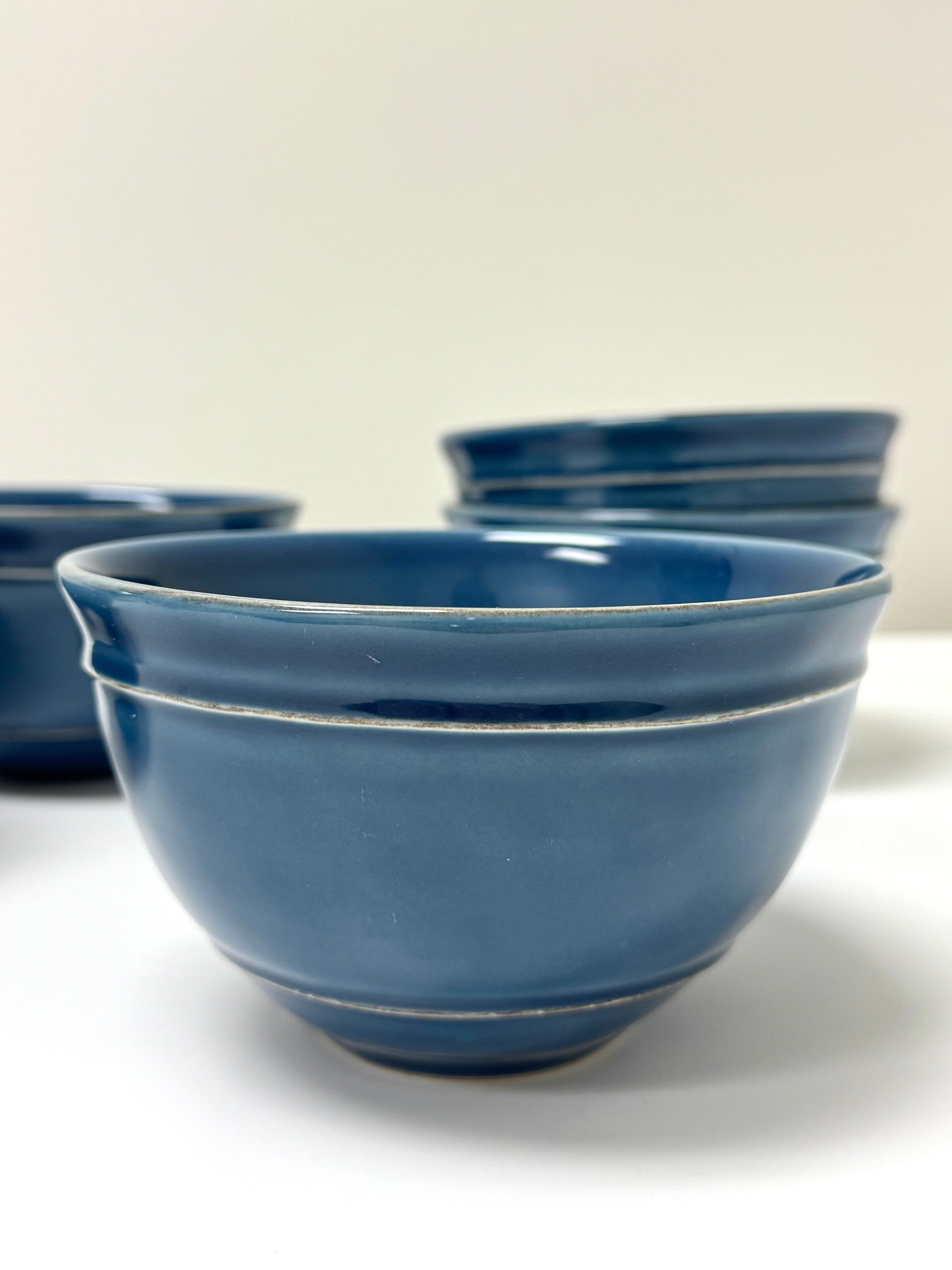 POTTERY BARN 'Cambria' Ocean Blue 6" Bowls Set of 5