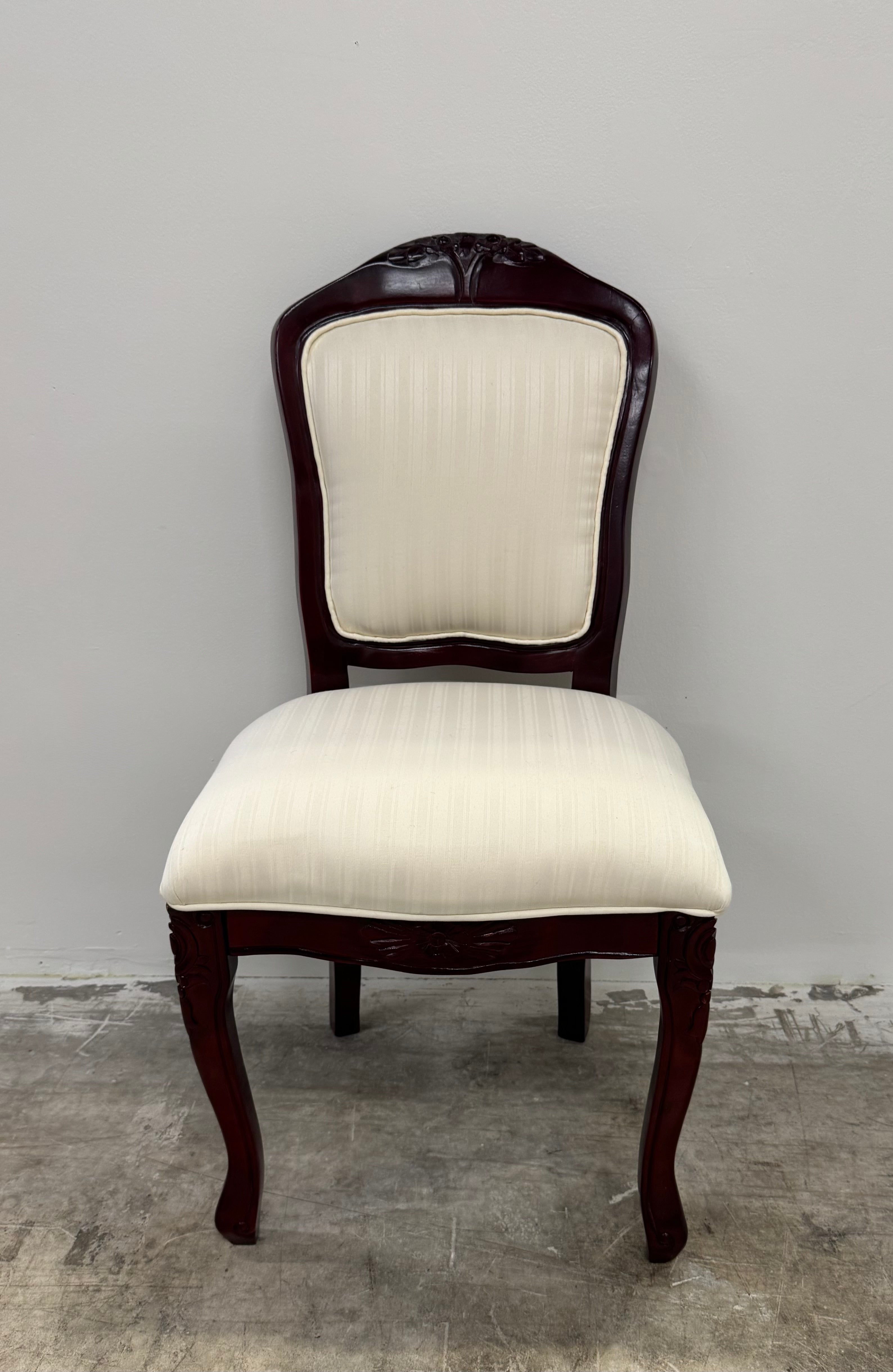 Ivory Stripe Mahogany Chair