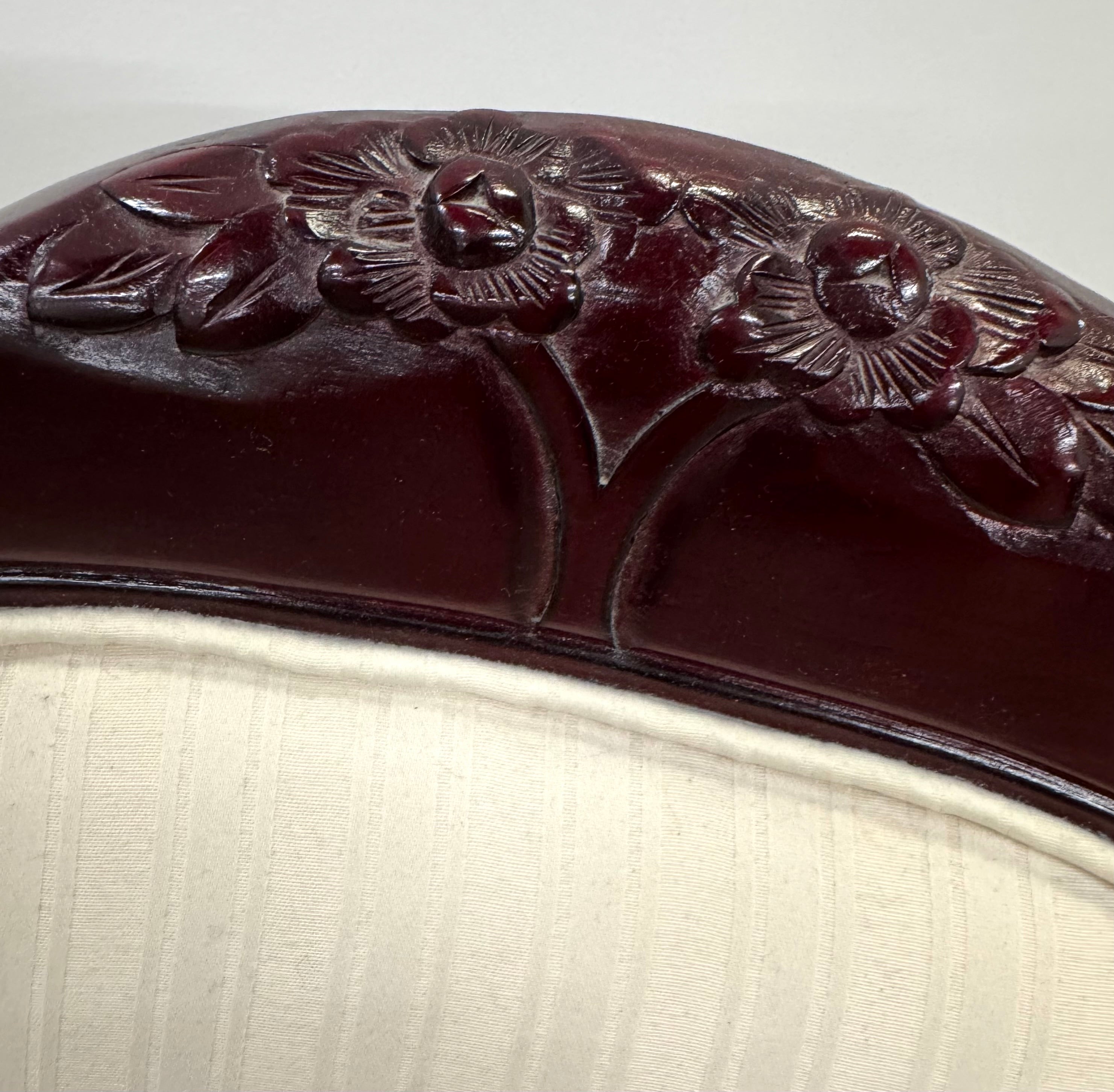 Ivory Stripe Mahogany Chair