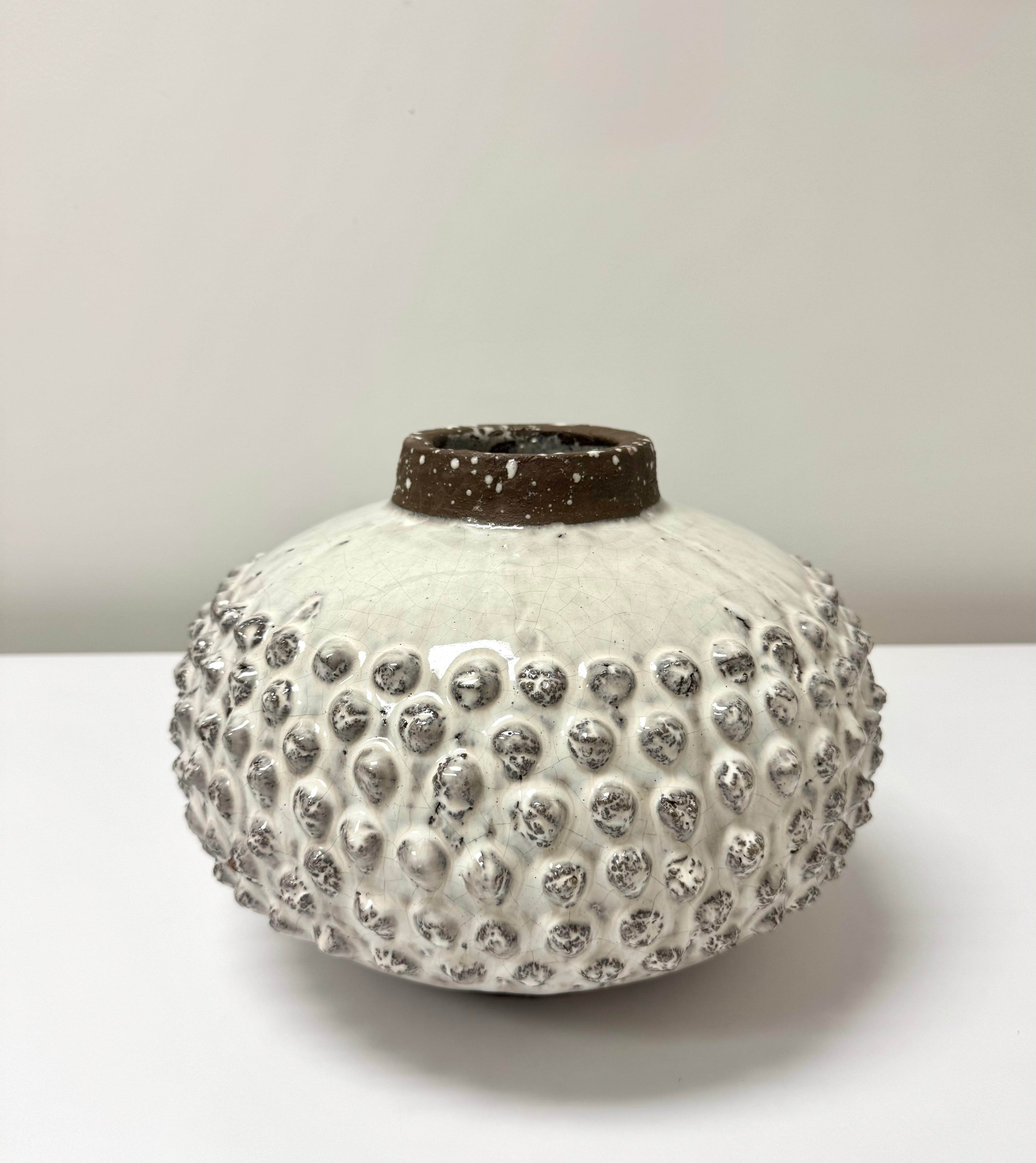 Aged White Terracotta Urn Vase
