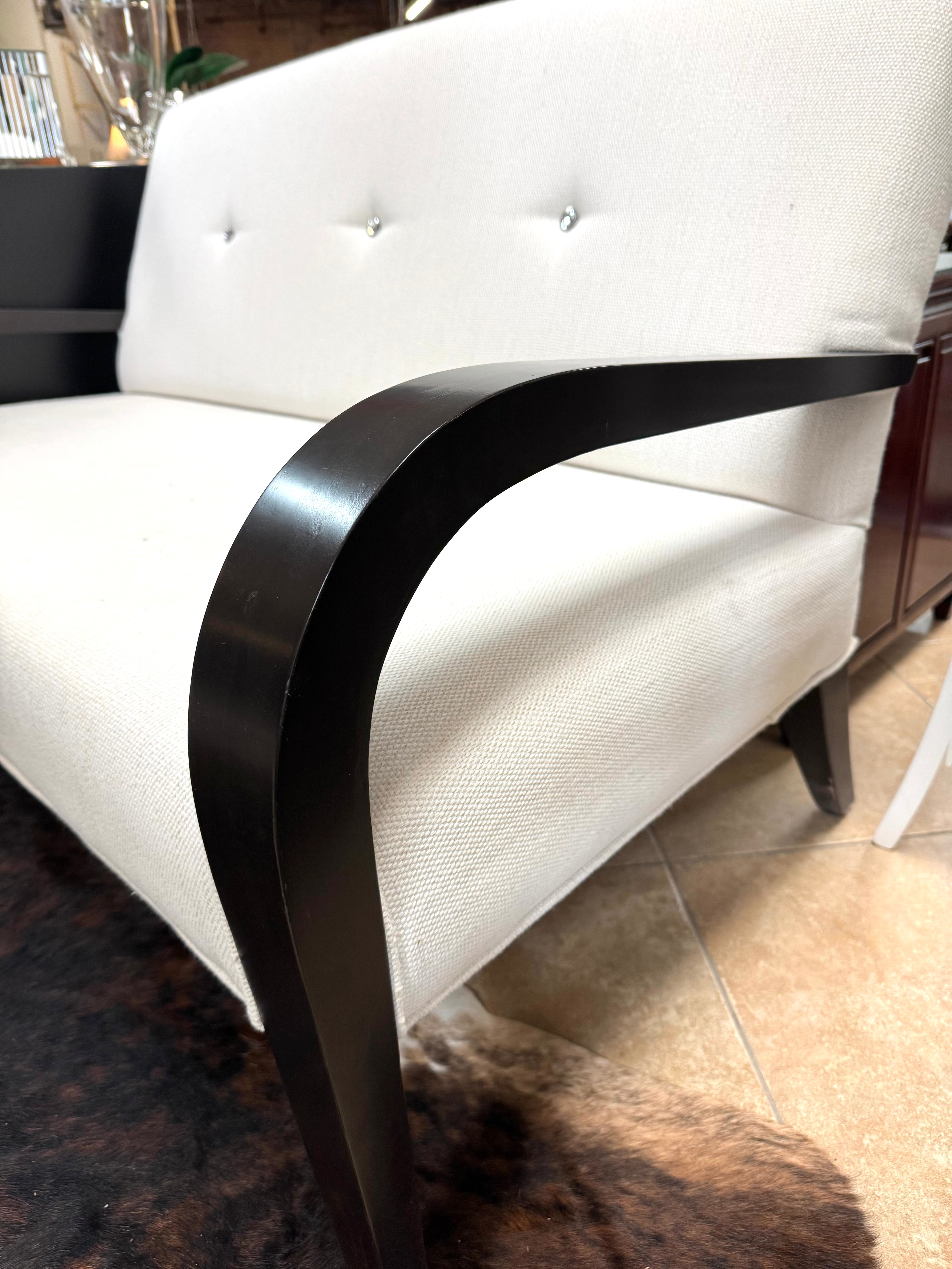 NEW! White Settee With Curved Arms