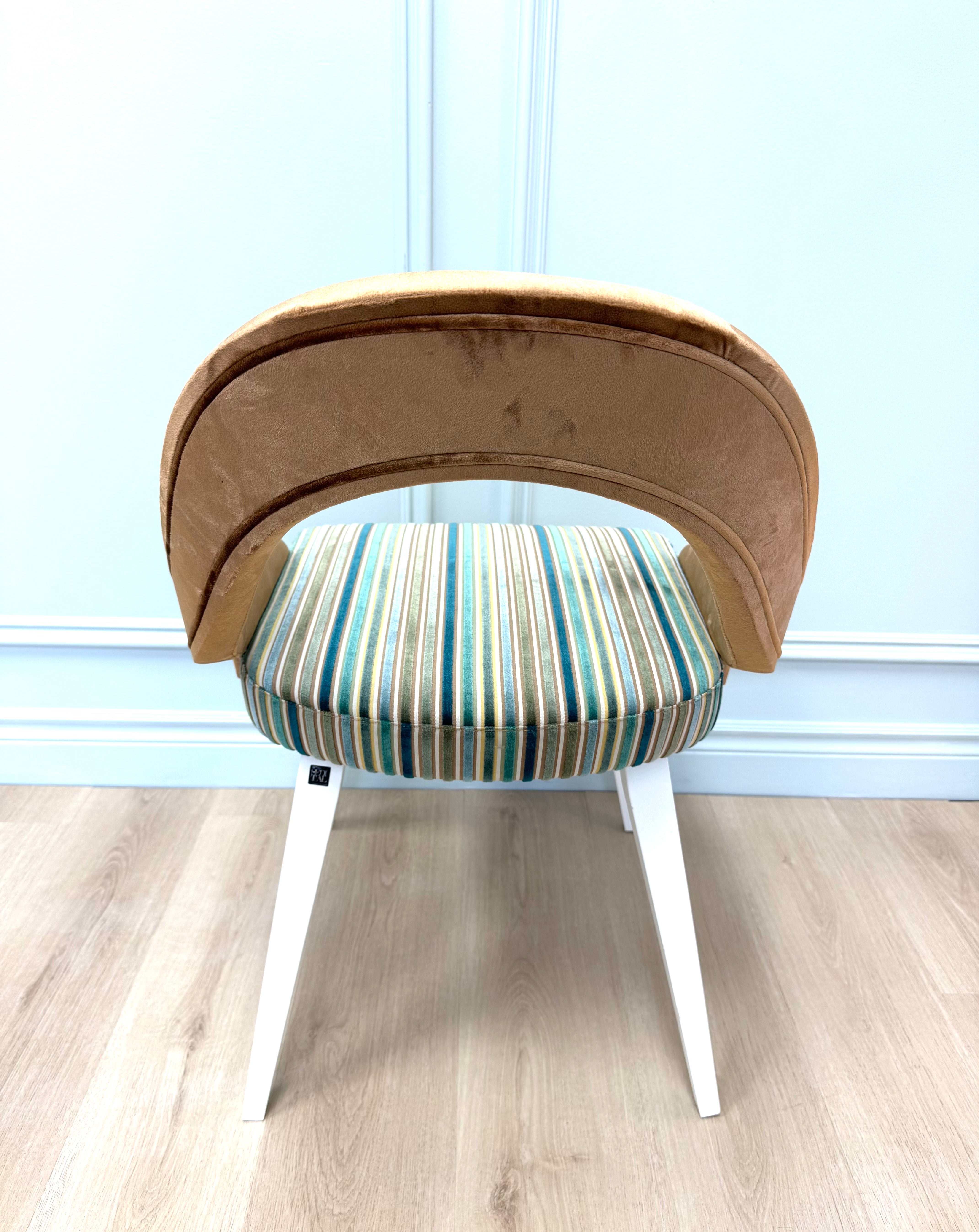 NEW! Striped Velvet MCM-style Chair
