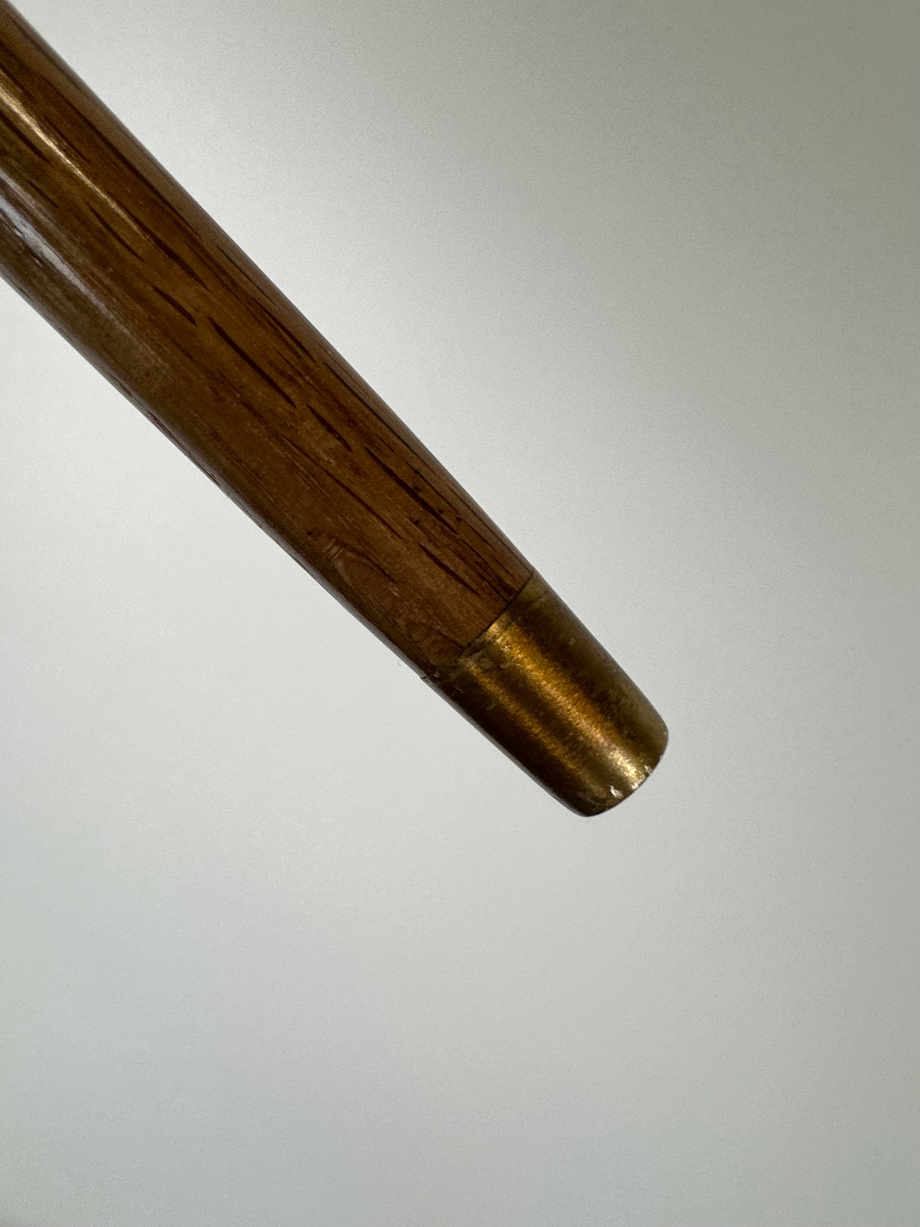 Vintage Wood & Brass Duck Walking Stick