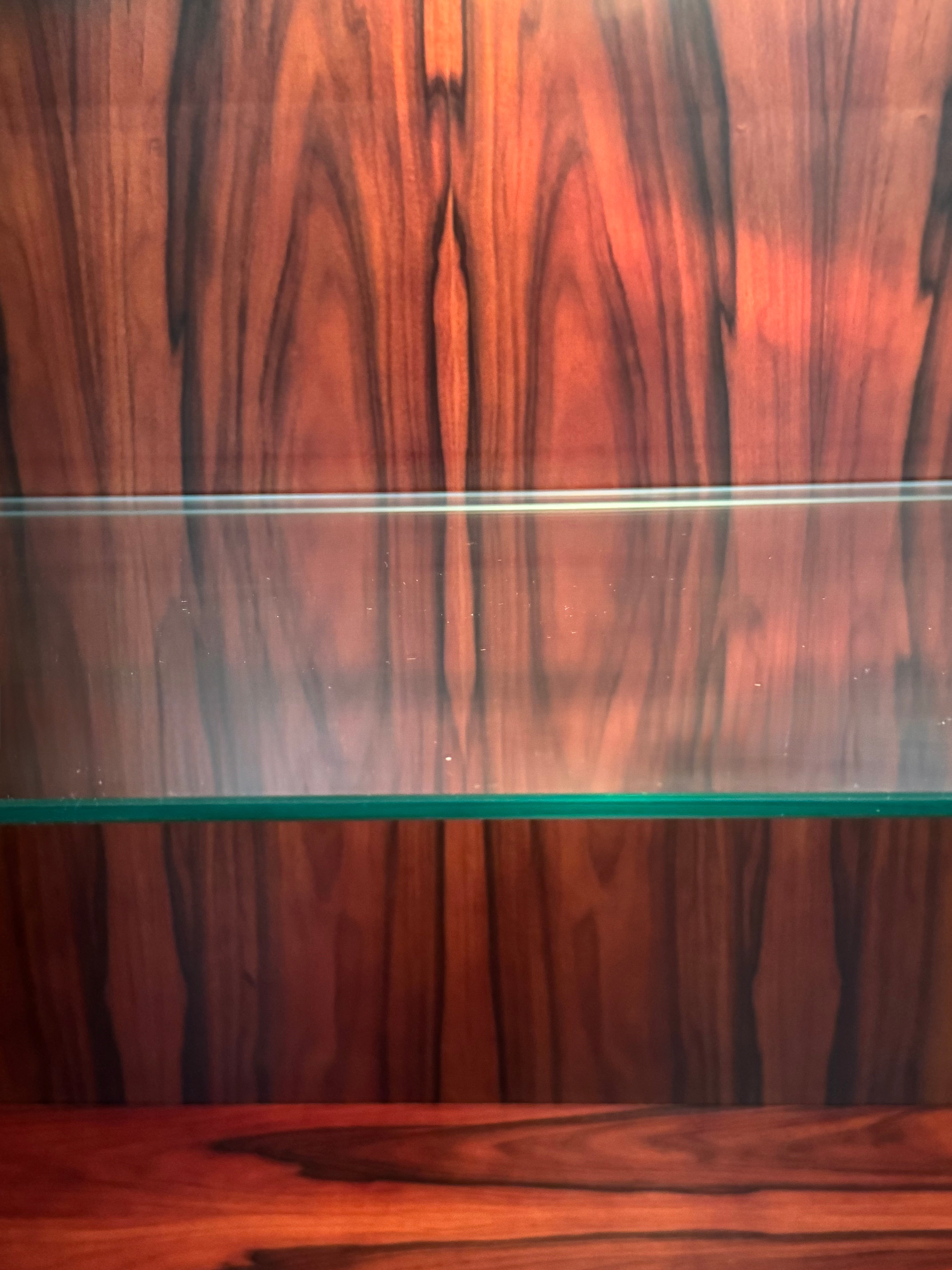 Vintage Rosewood Lighted Cabinet