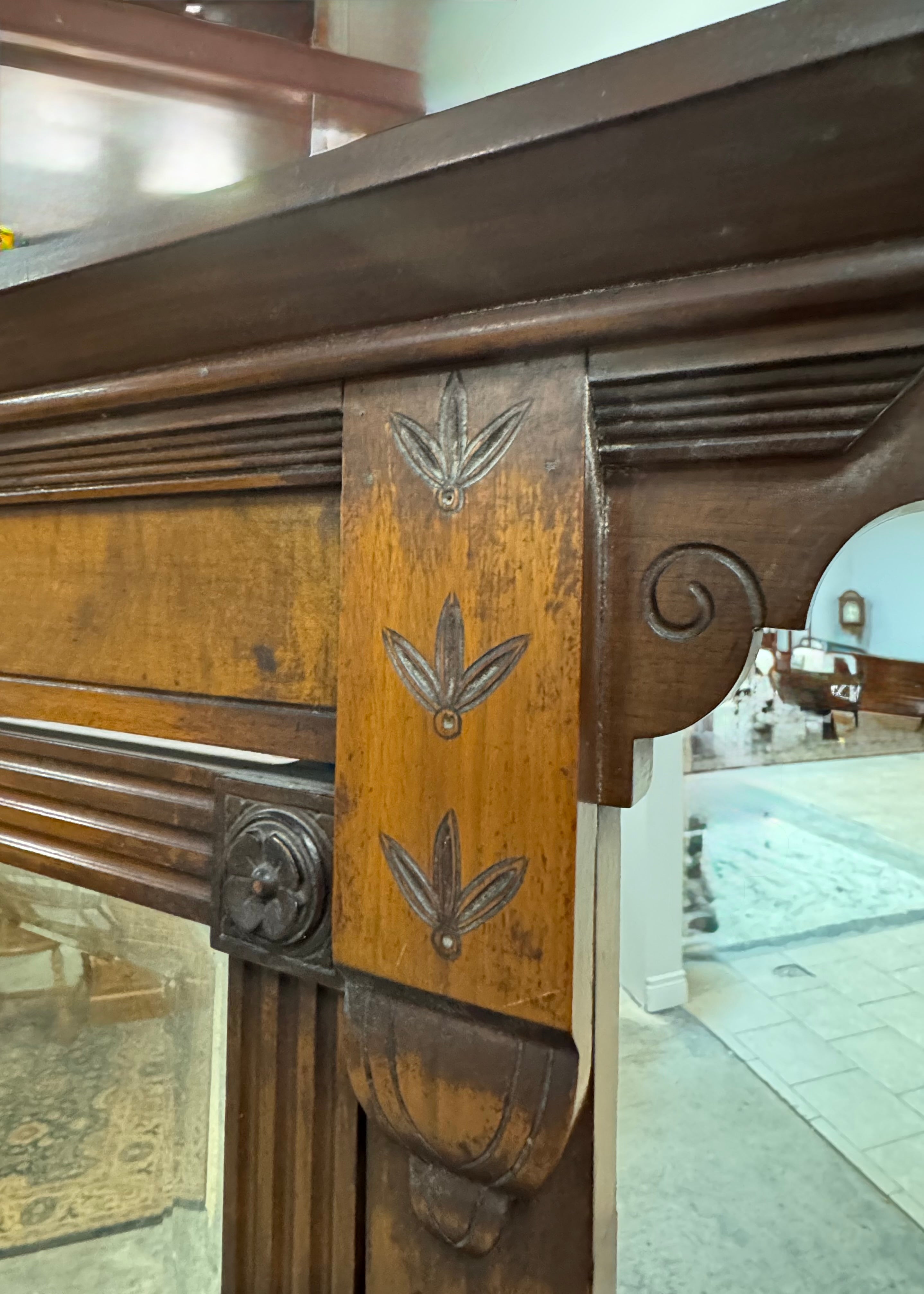 Antique Hall Stand with Mirror