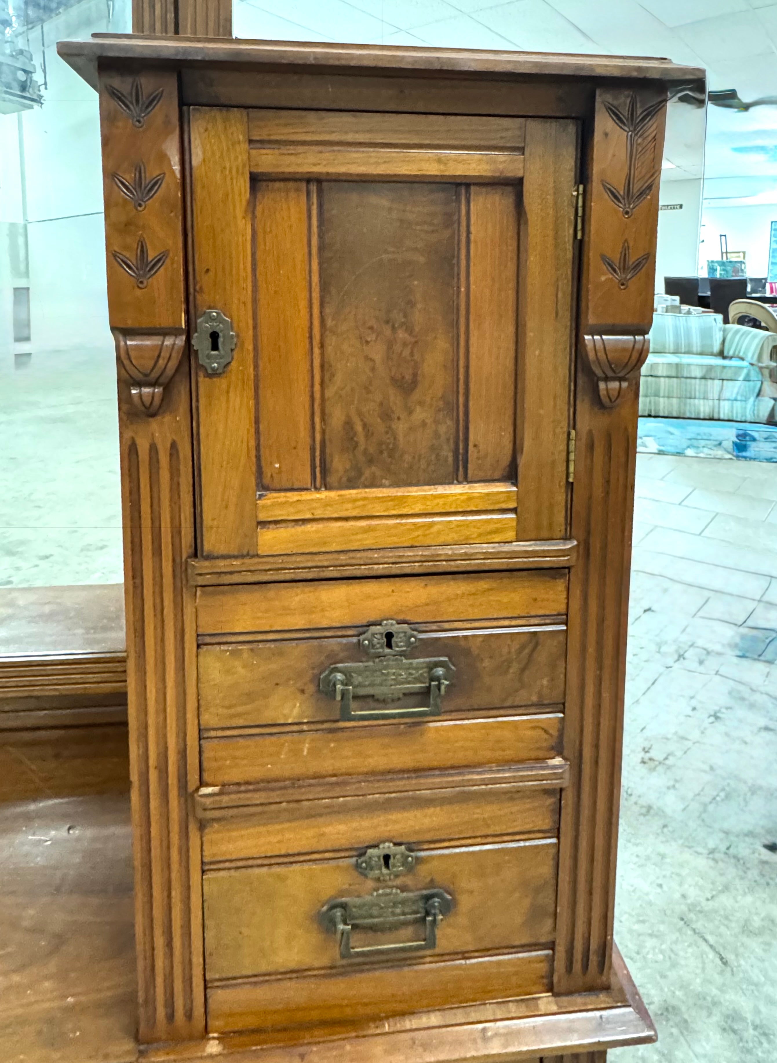 Antique Hall Stand with Mirror