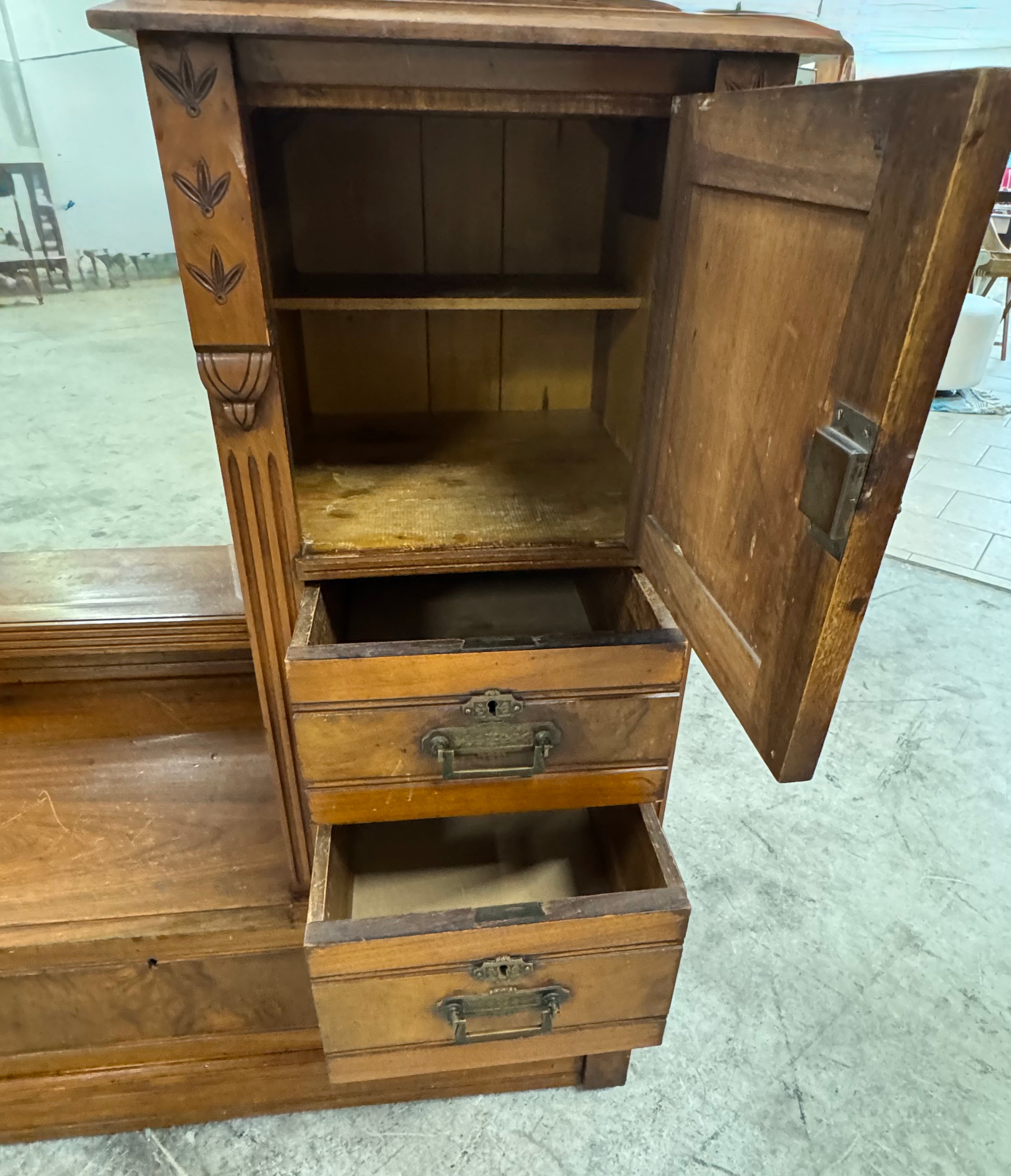 Antique Hall Stand with Mirror