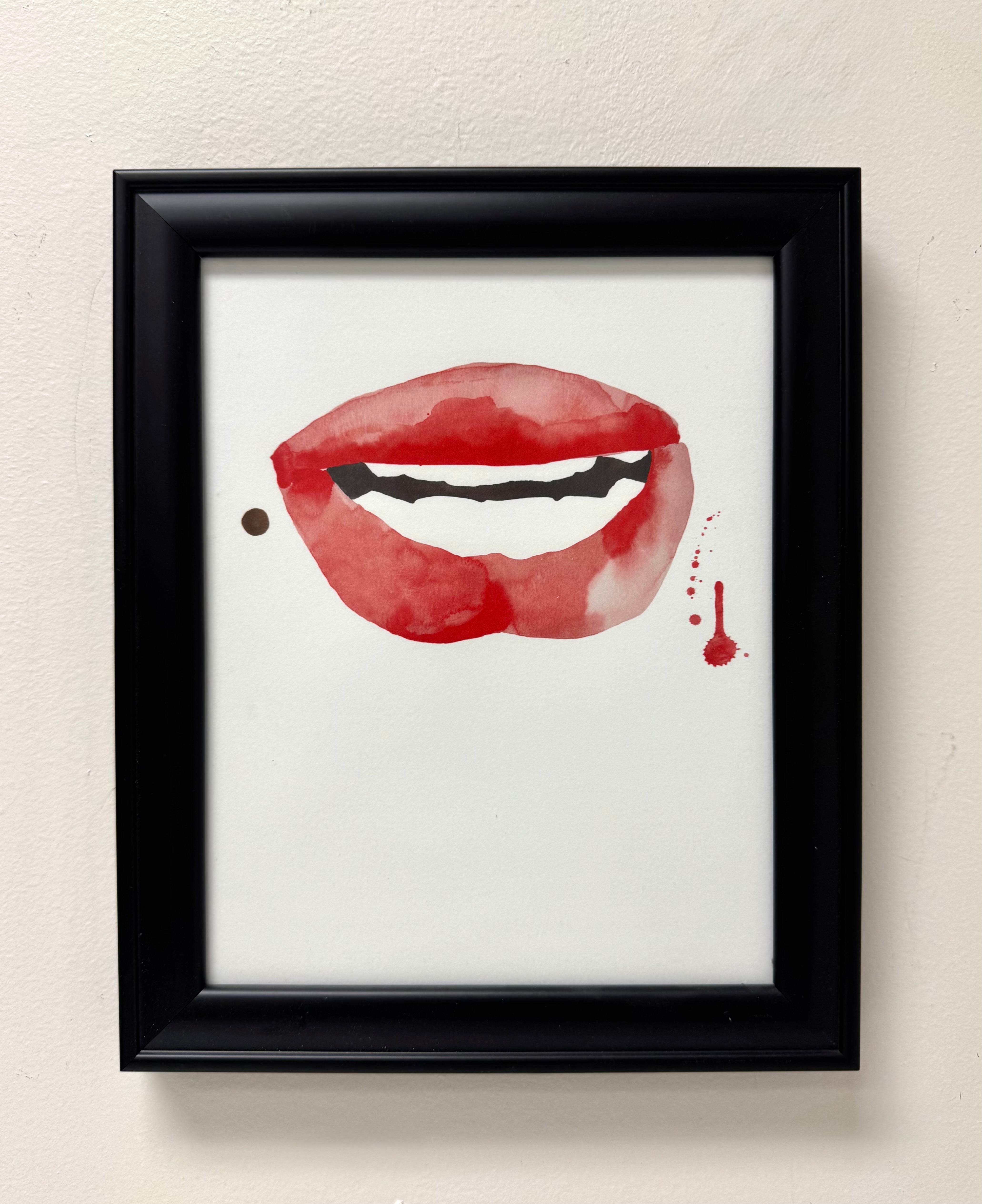 'Red Lips' Watercolour Print
