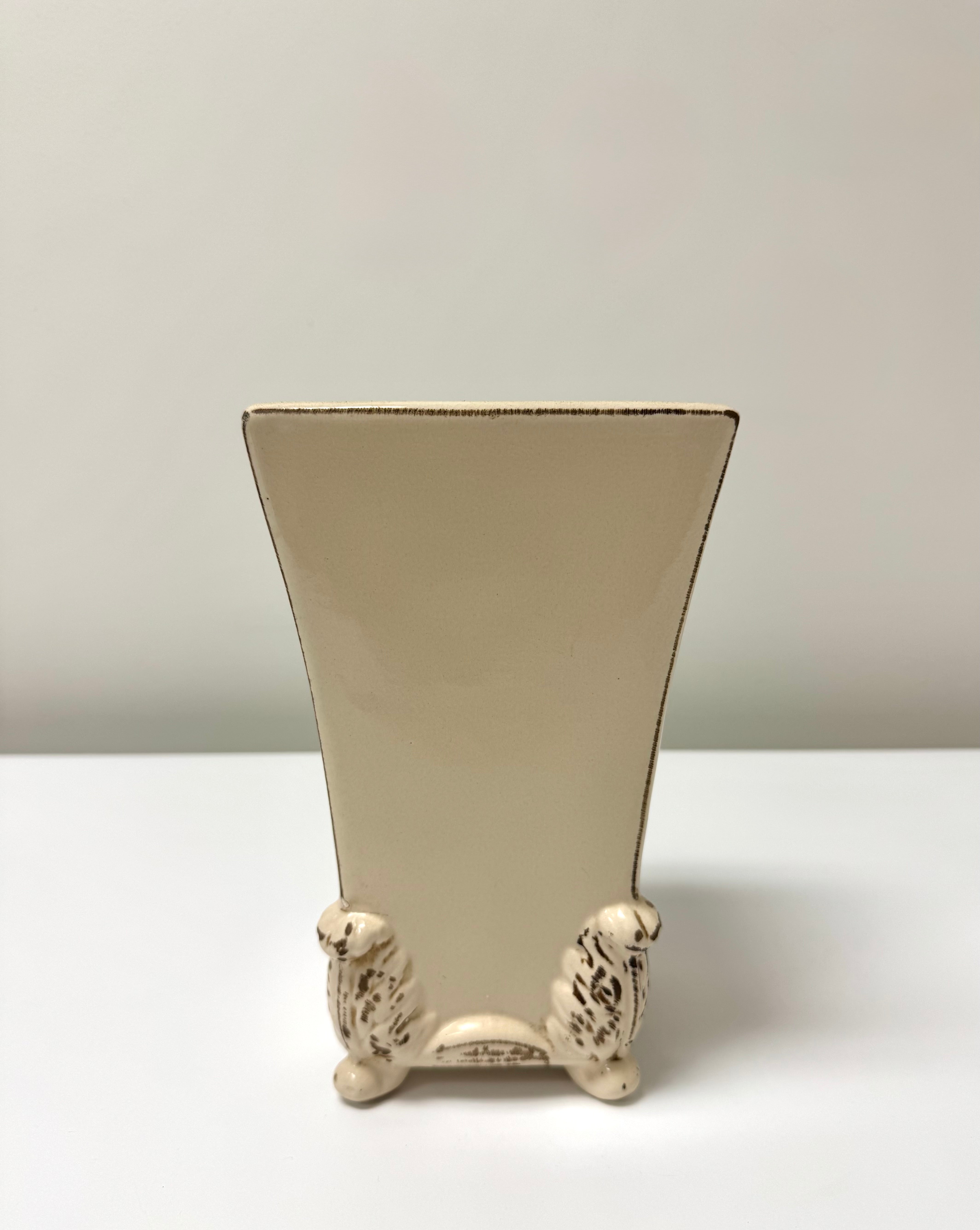 Cream Tapered Ceramic Vase