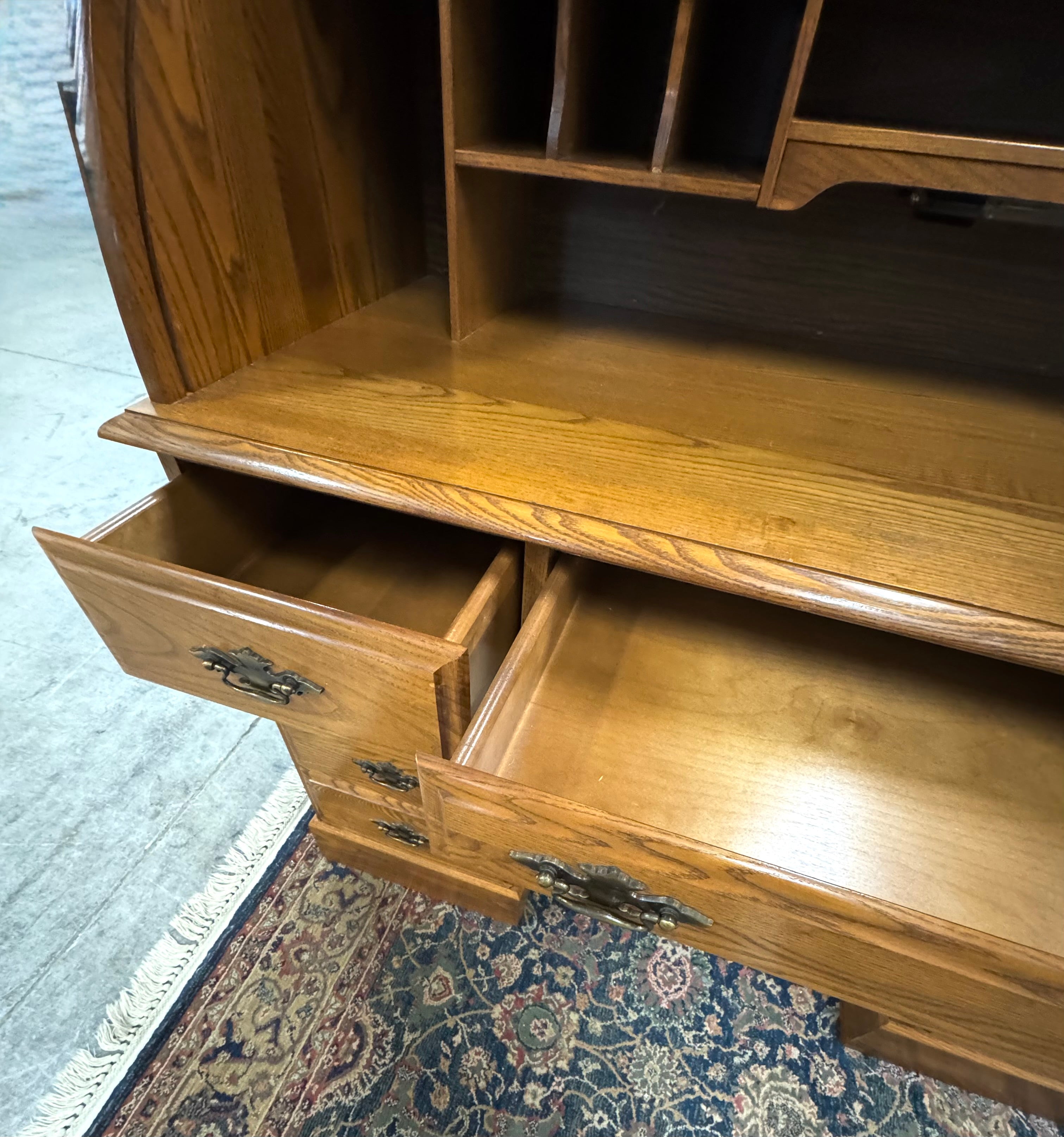 Vintage Oak Roll-top Desk & Chair
