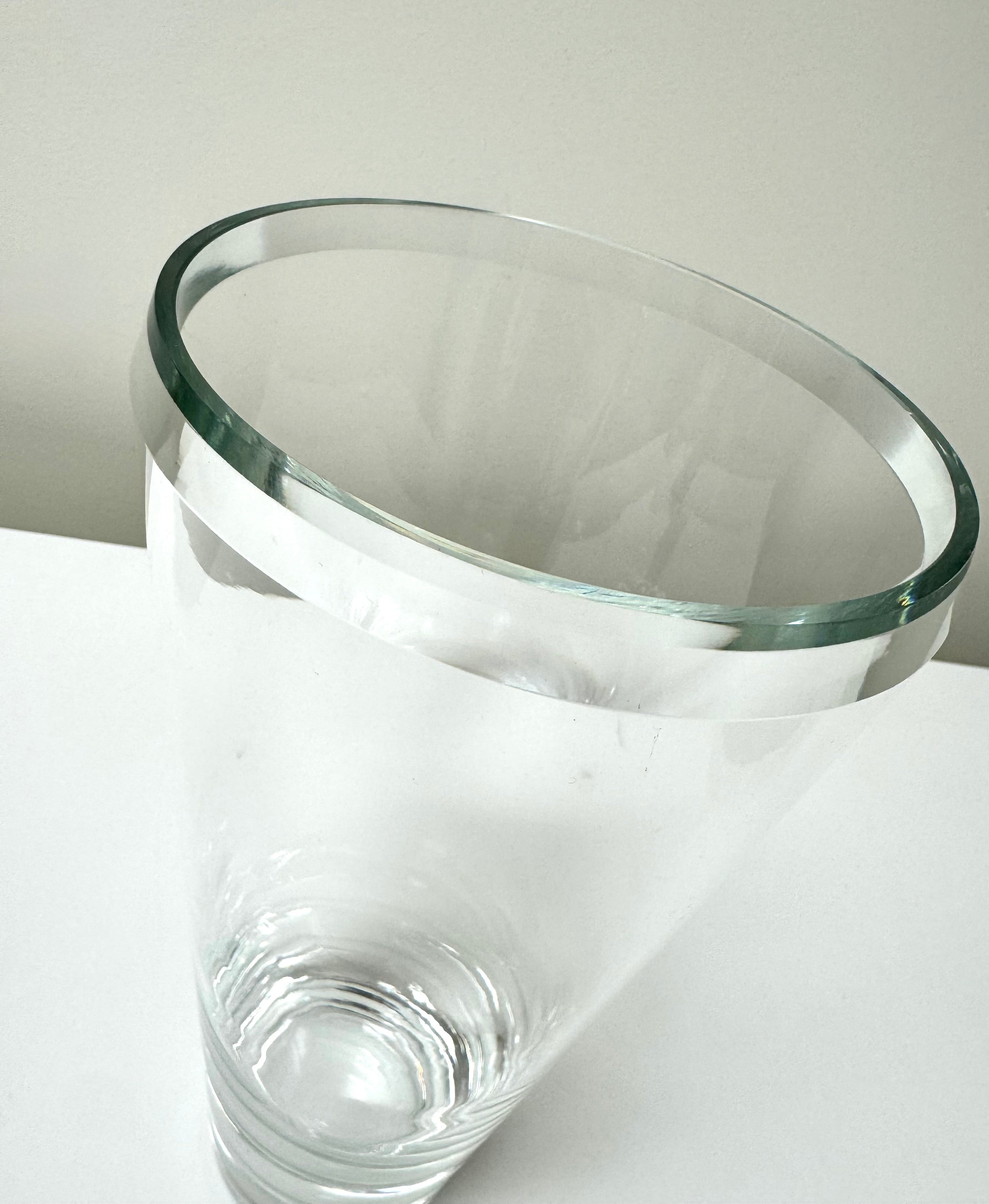 Tapered 12" Crystal Vase with Beveled Rim