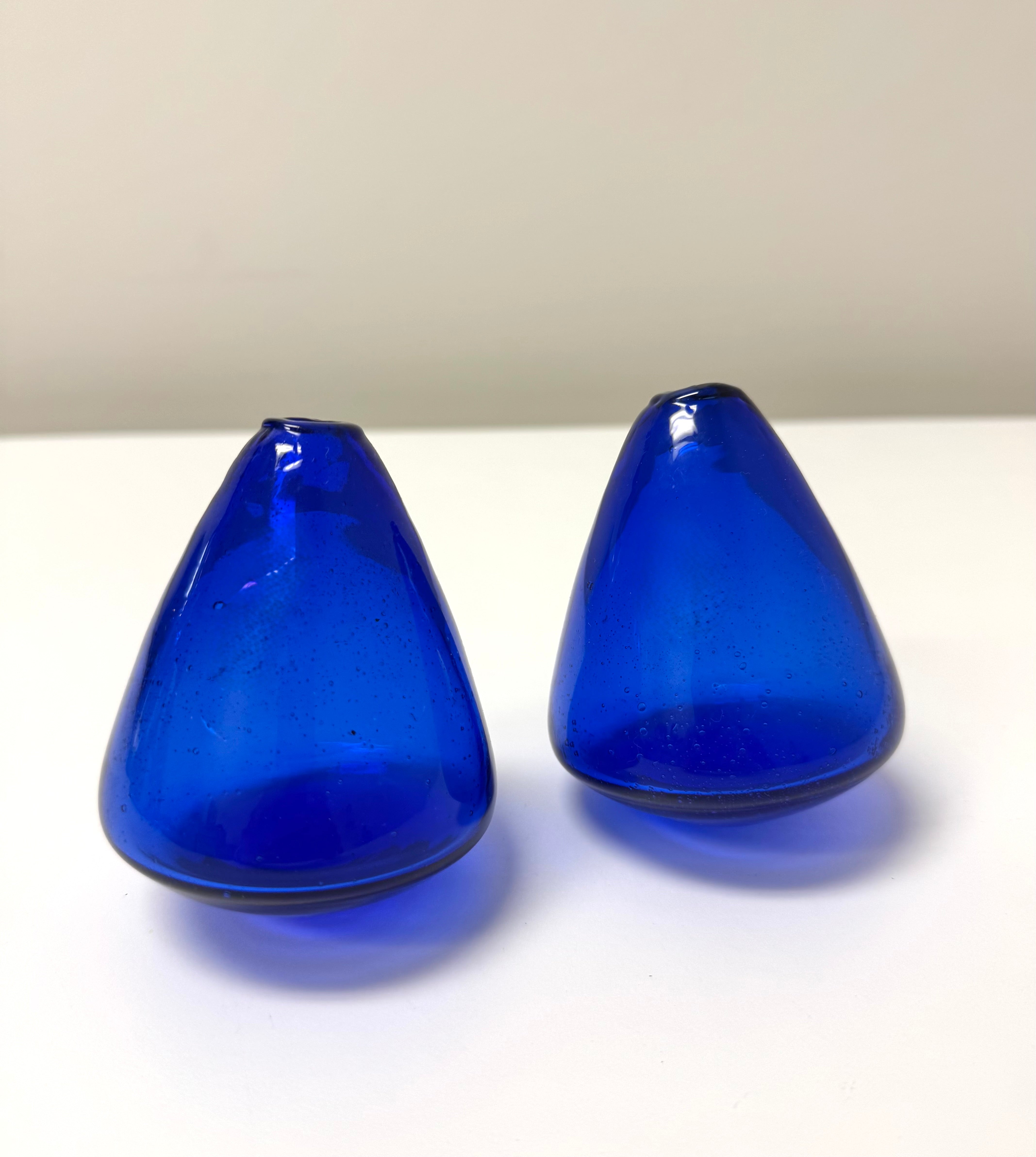 Cobalt Blue Teardrop Bud Vases Set of 2