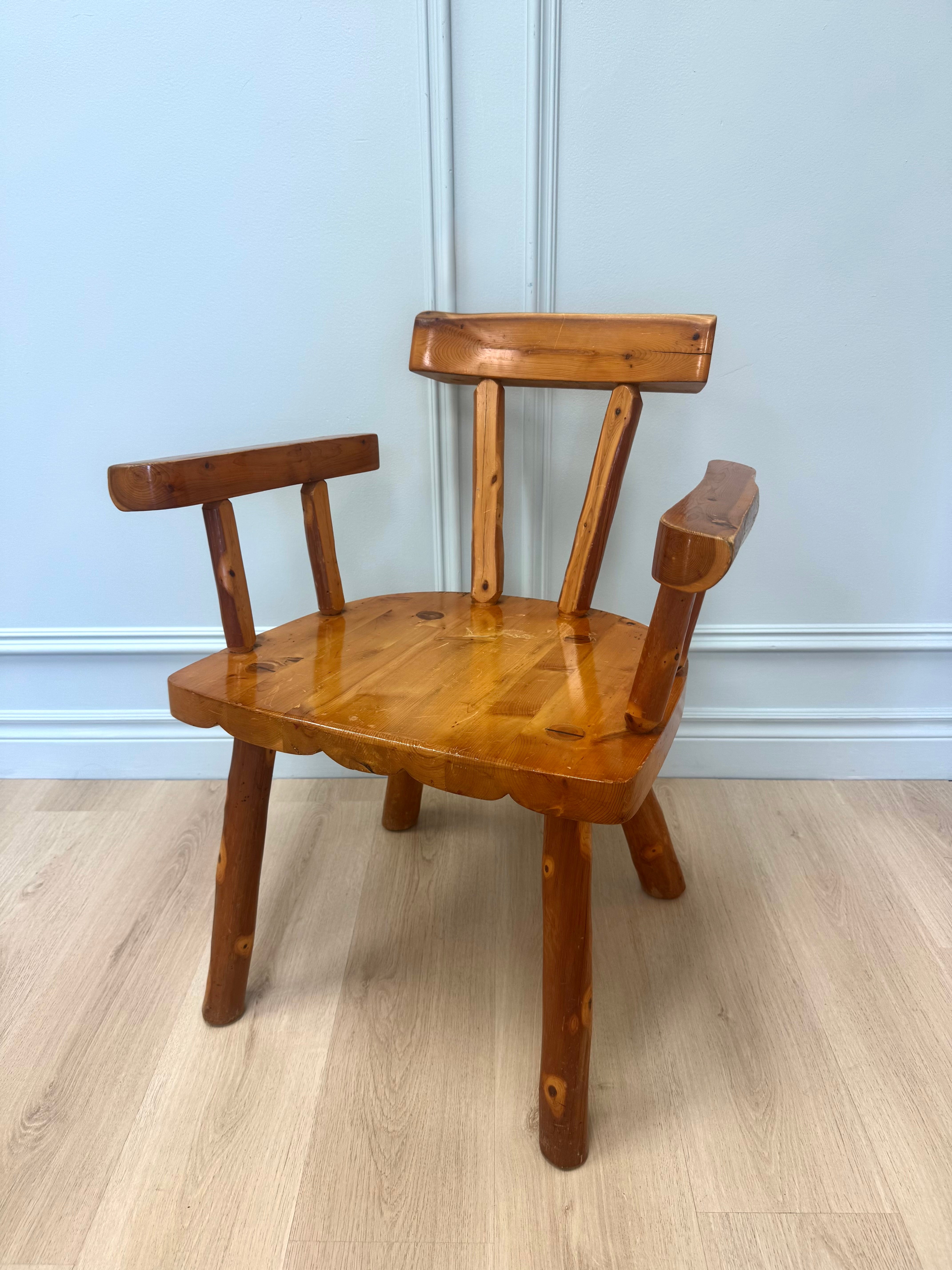 Custom Handcrafted Rustic Pine Armchair