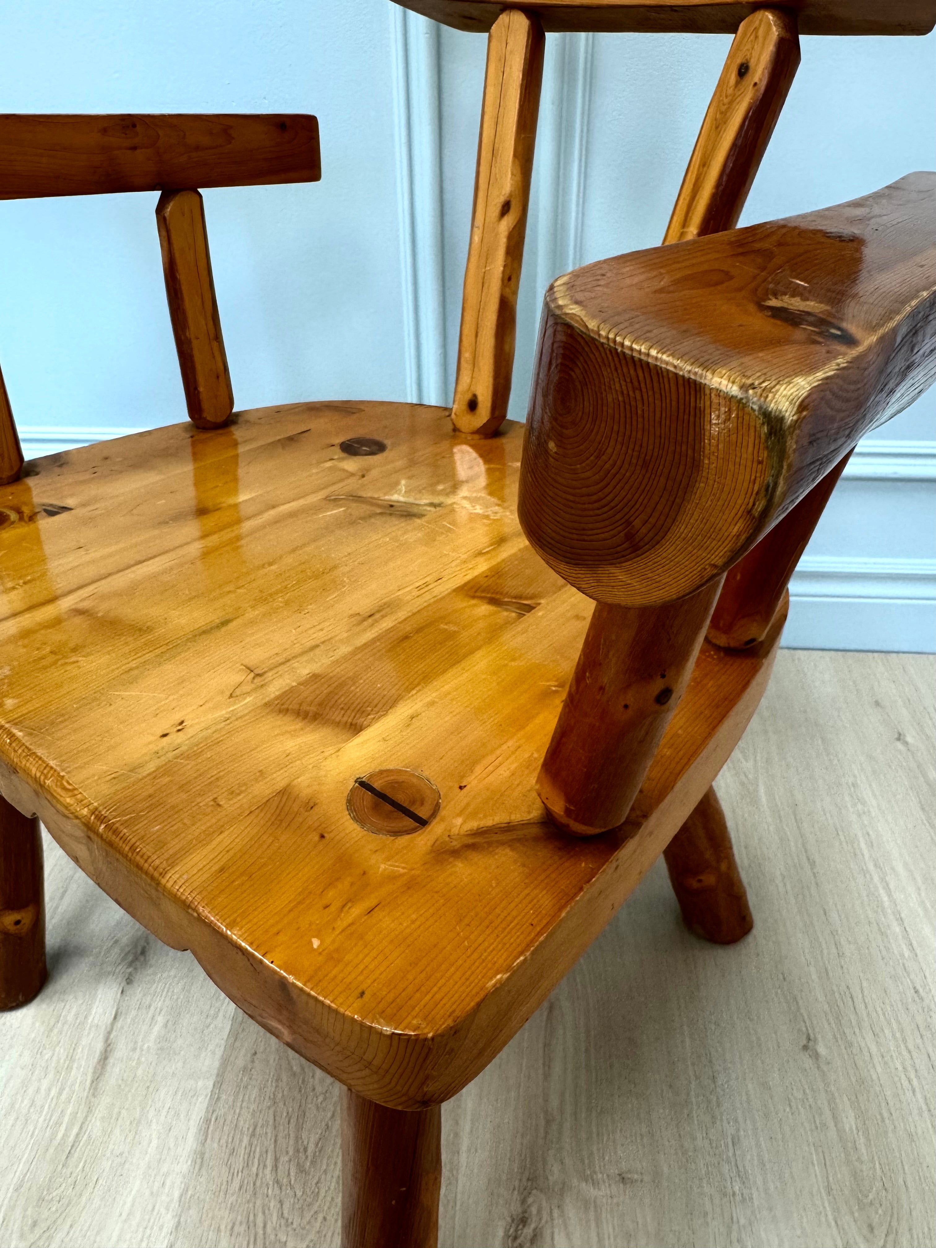 Custom Handcrafted Rustic Pine Armchair