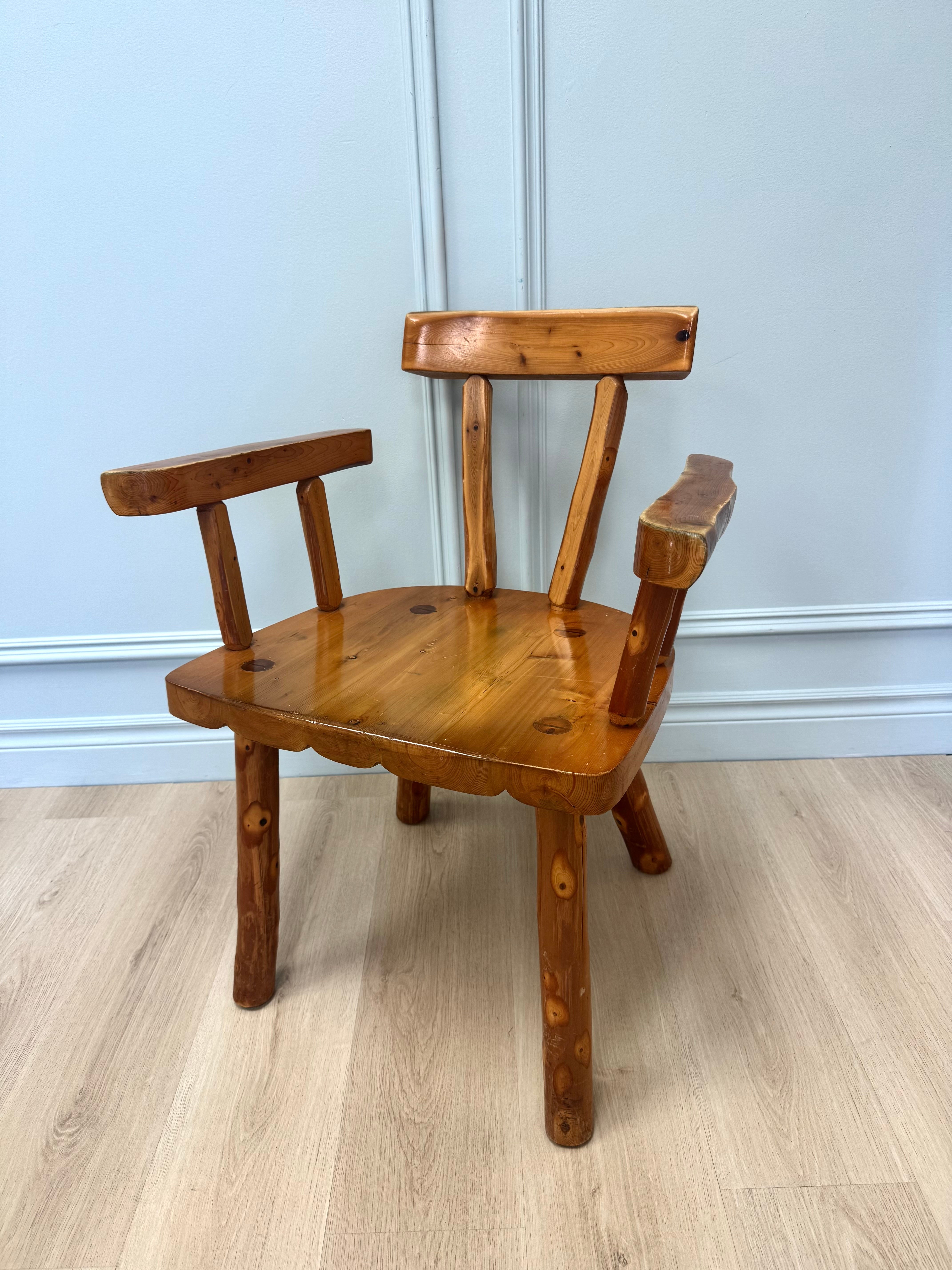 Custom Handcrafted Rustic Pine Armchair