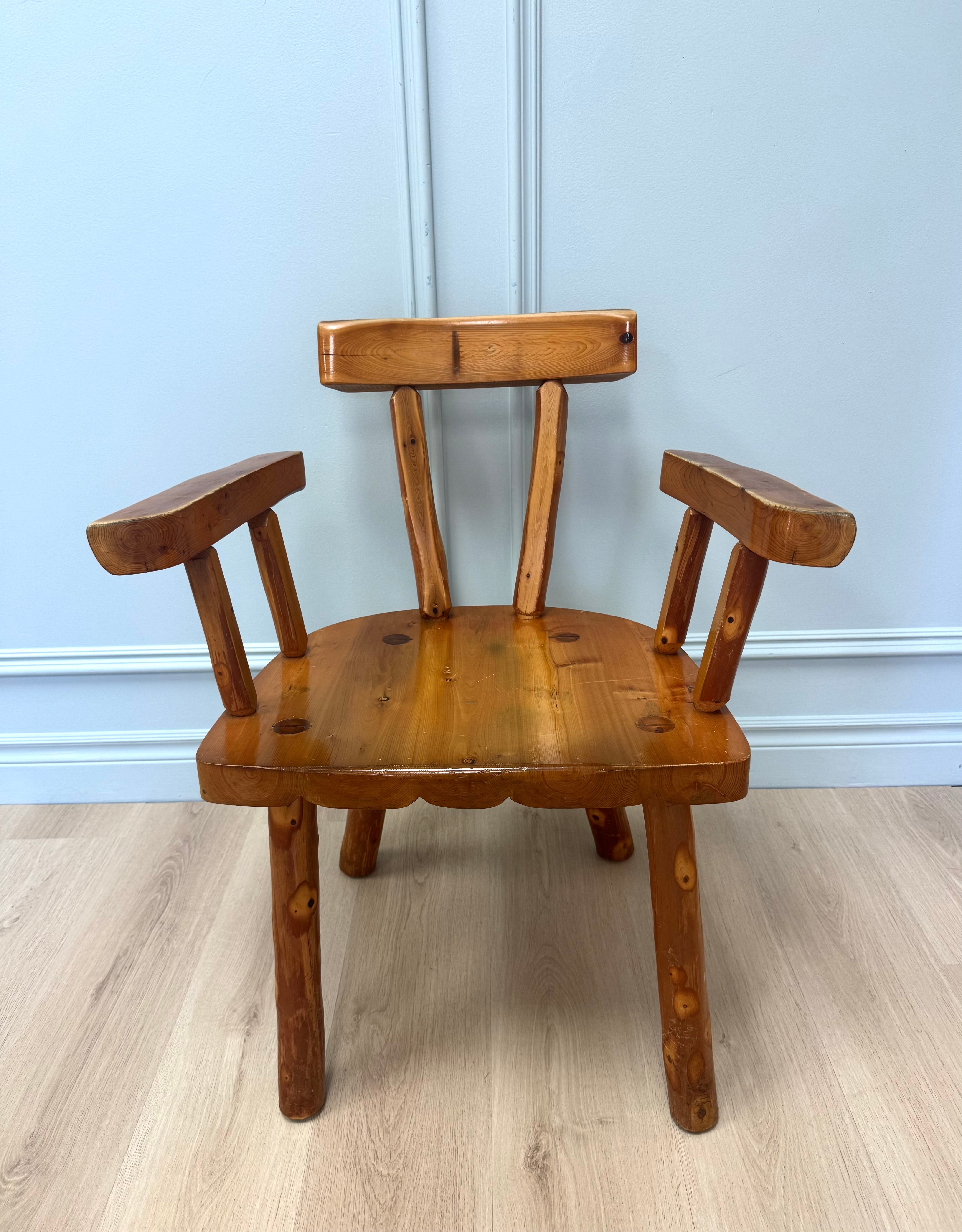 Custom Handcrafted Rustic Pine Armchair