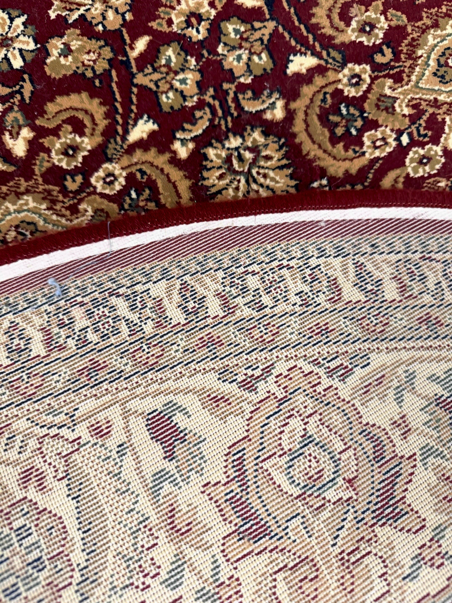 Persian Style 63" Round Crimson Rug