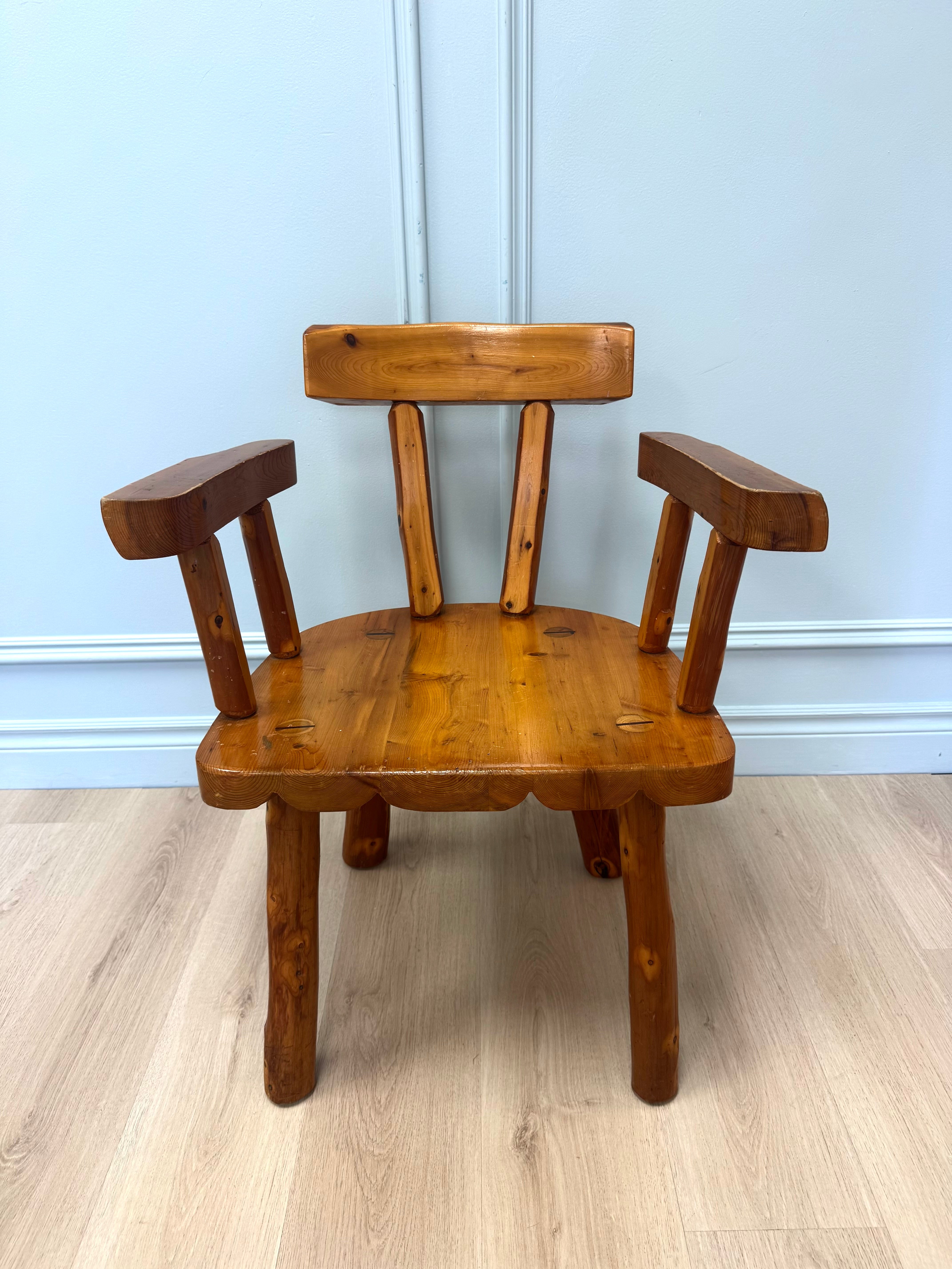 Custom Handcrafted Rustic Pine Armchair
