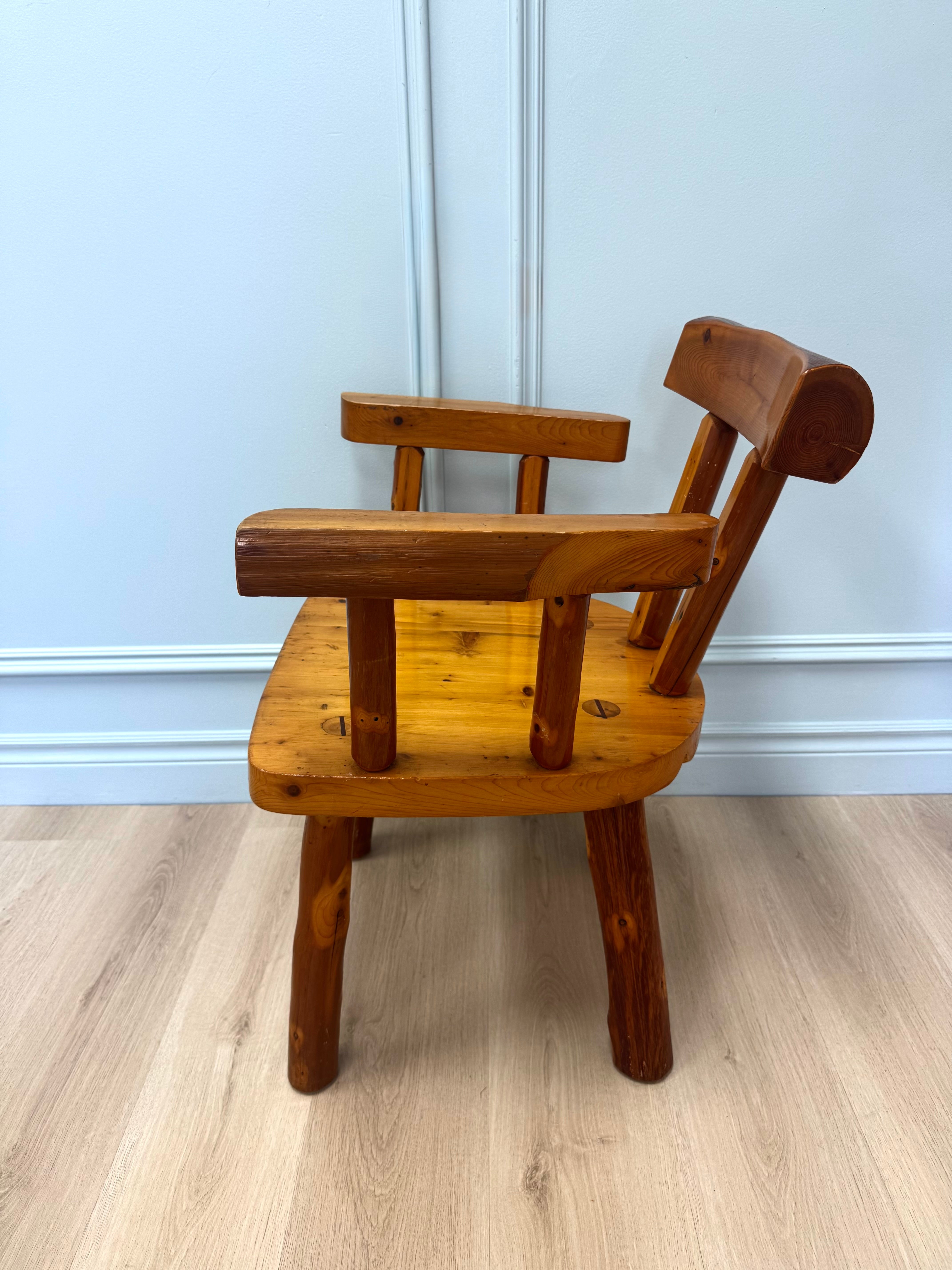 Custom Handcrafted Rustic Pine Armchair