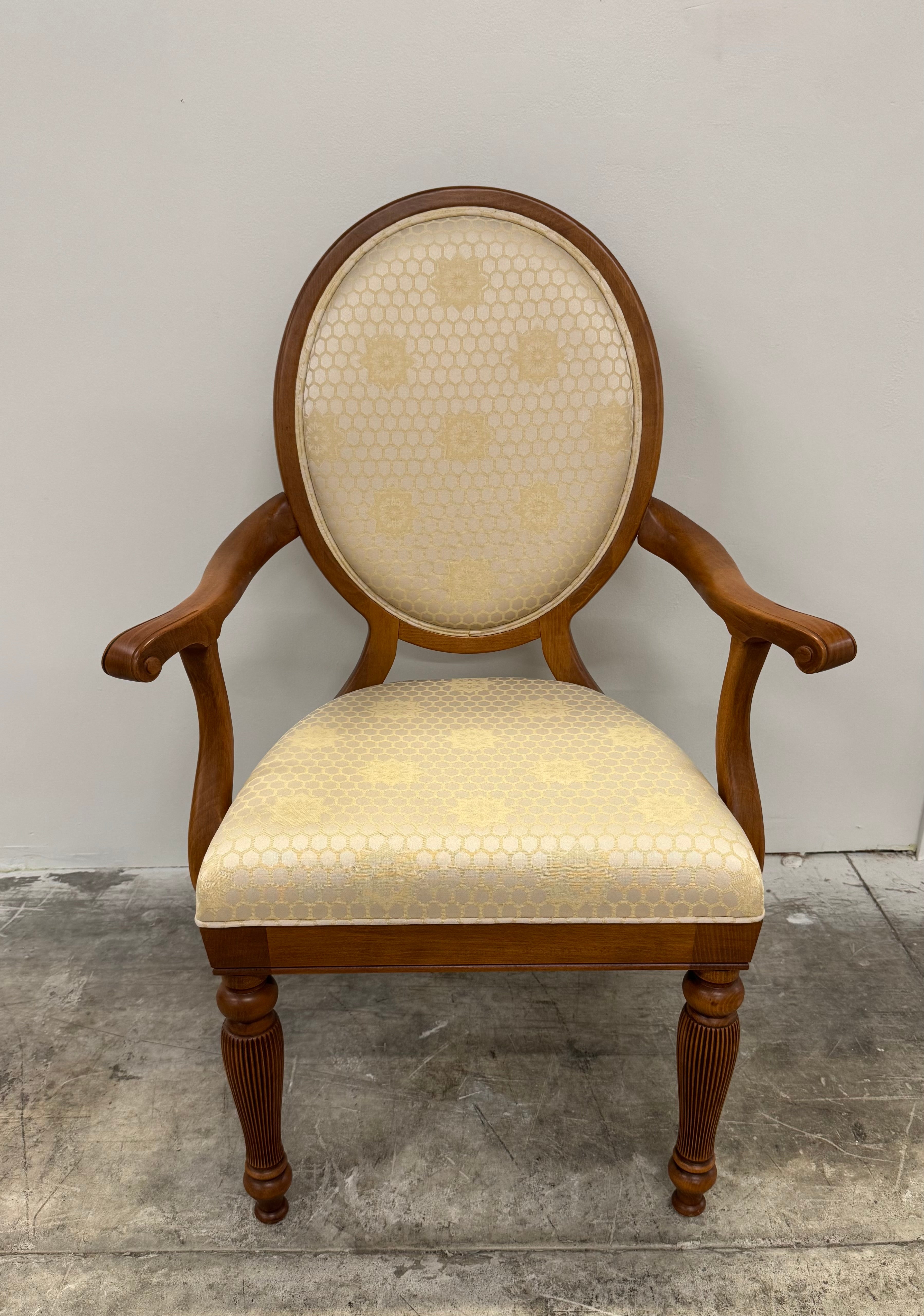 Golden Yellow Medallion Arm Chair