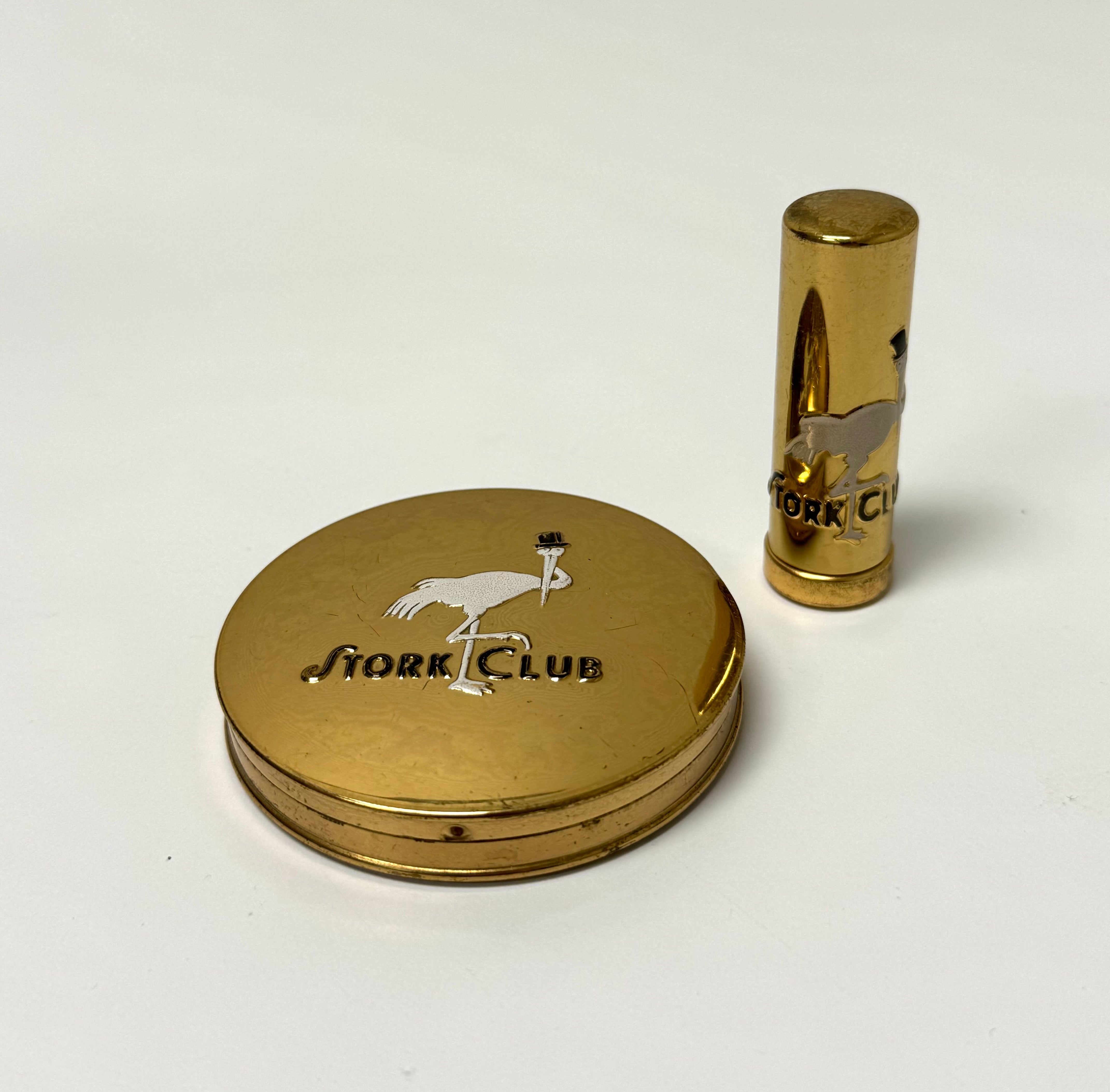 Vintage STORK CLUB Powder Compact & Lipstick
