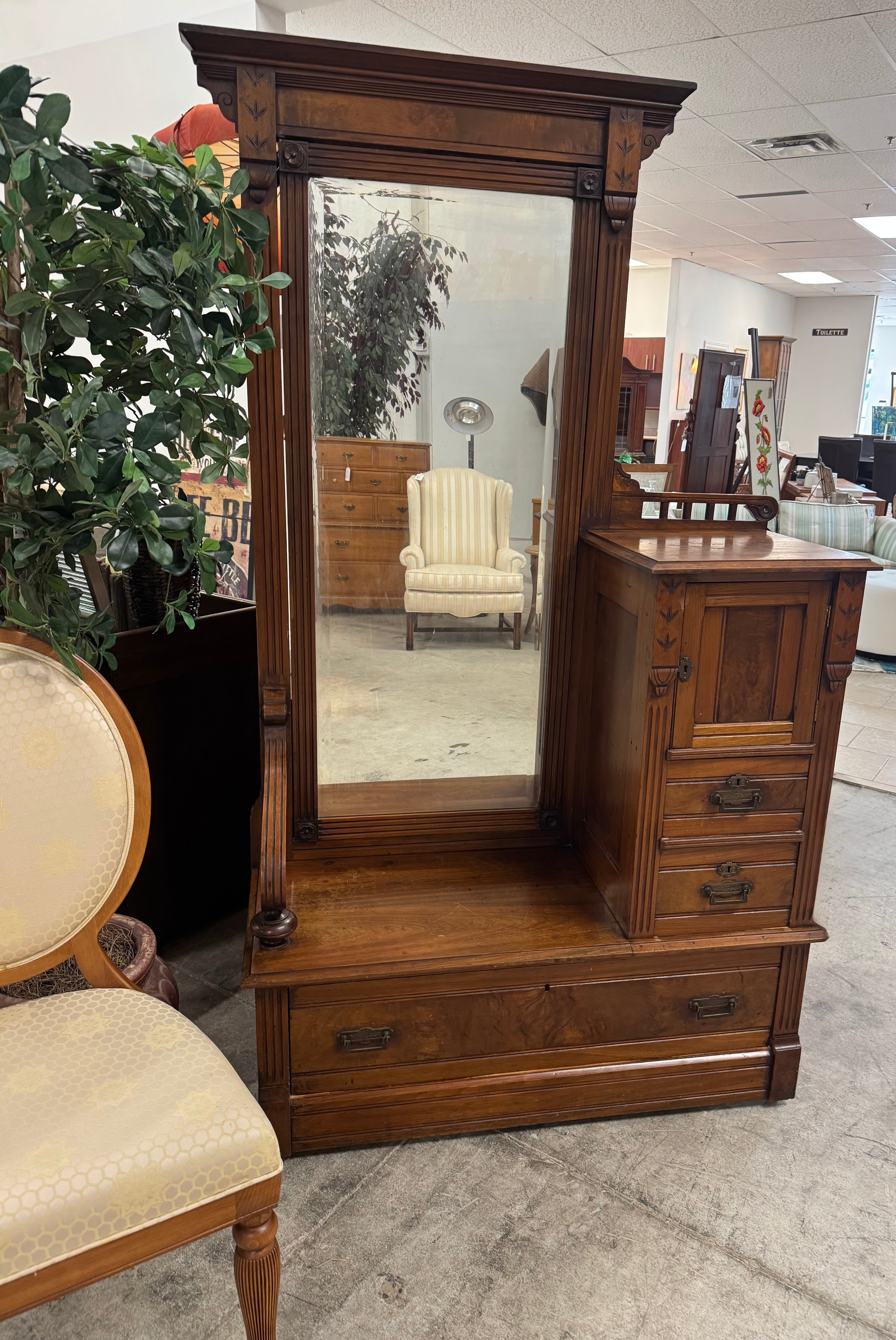 Antique Hall Stand with Mirror