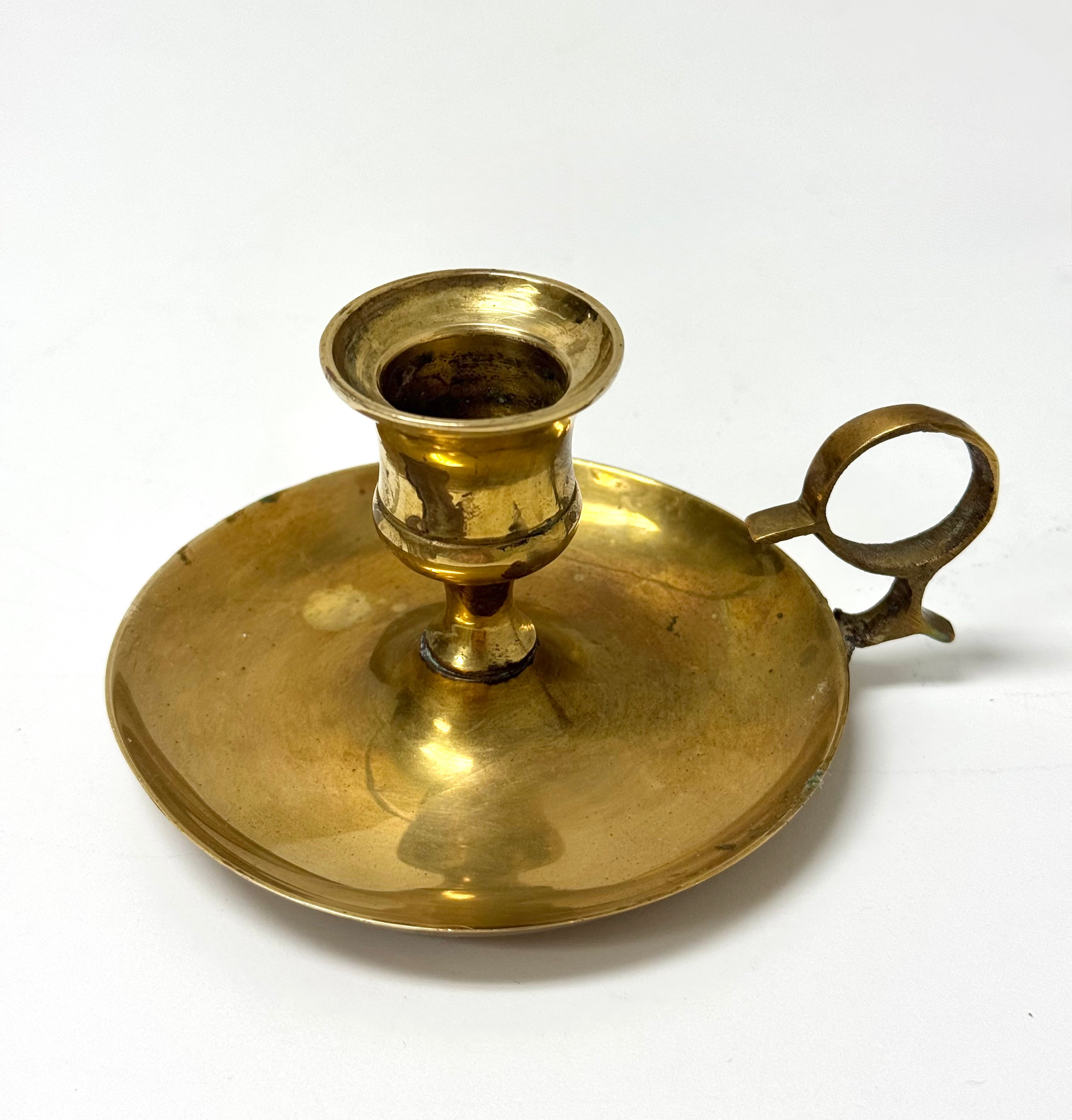 Vintage Aged Brass Chamber Candle Holder