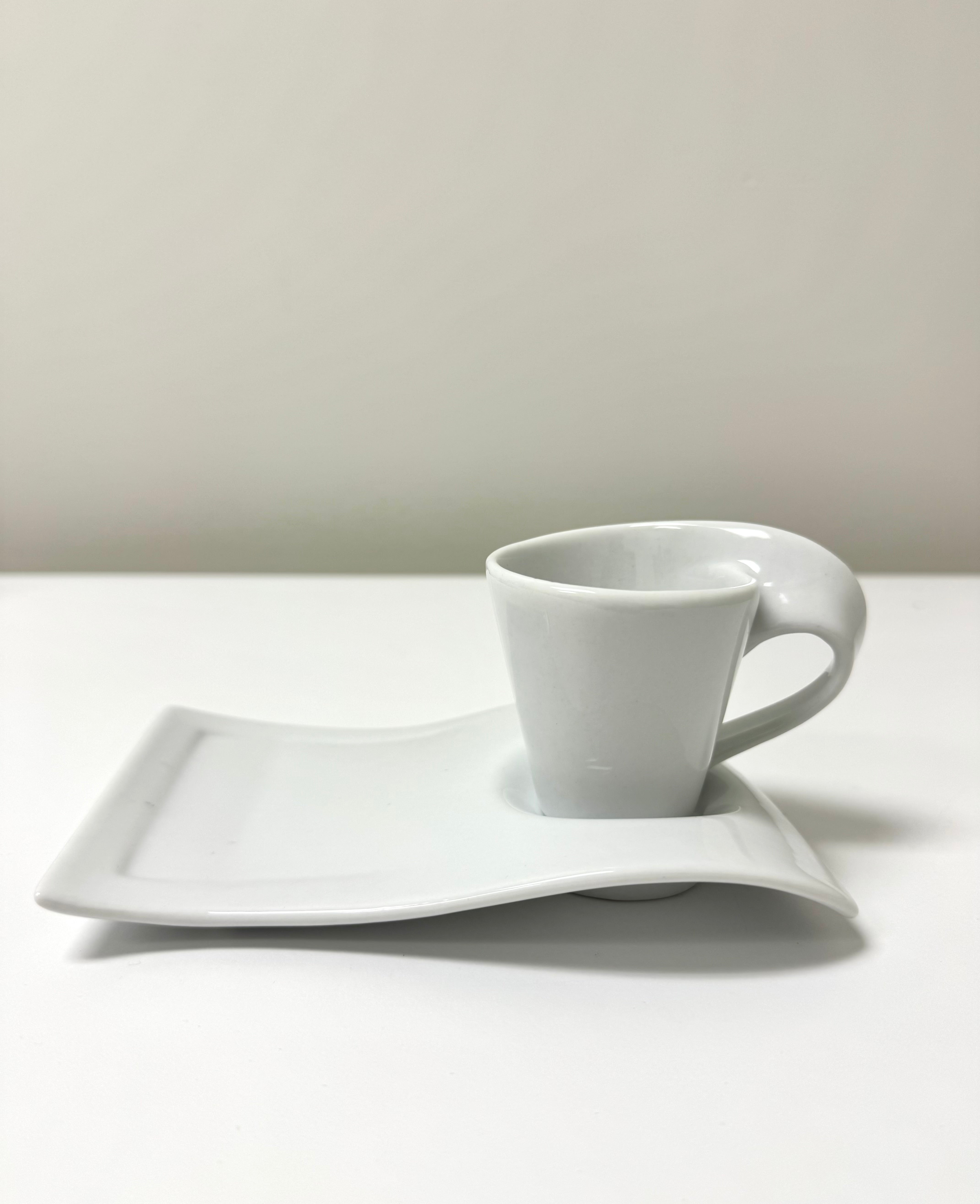'Wave' Demitasse and Snack Plate Set of 6