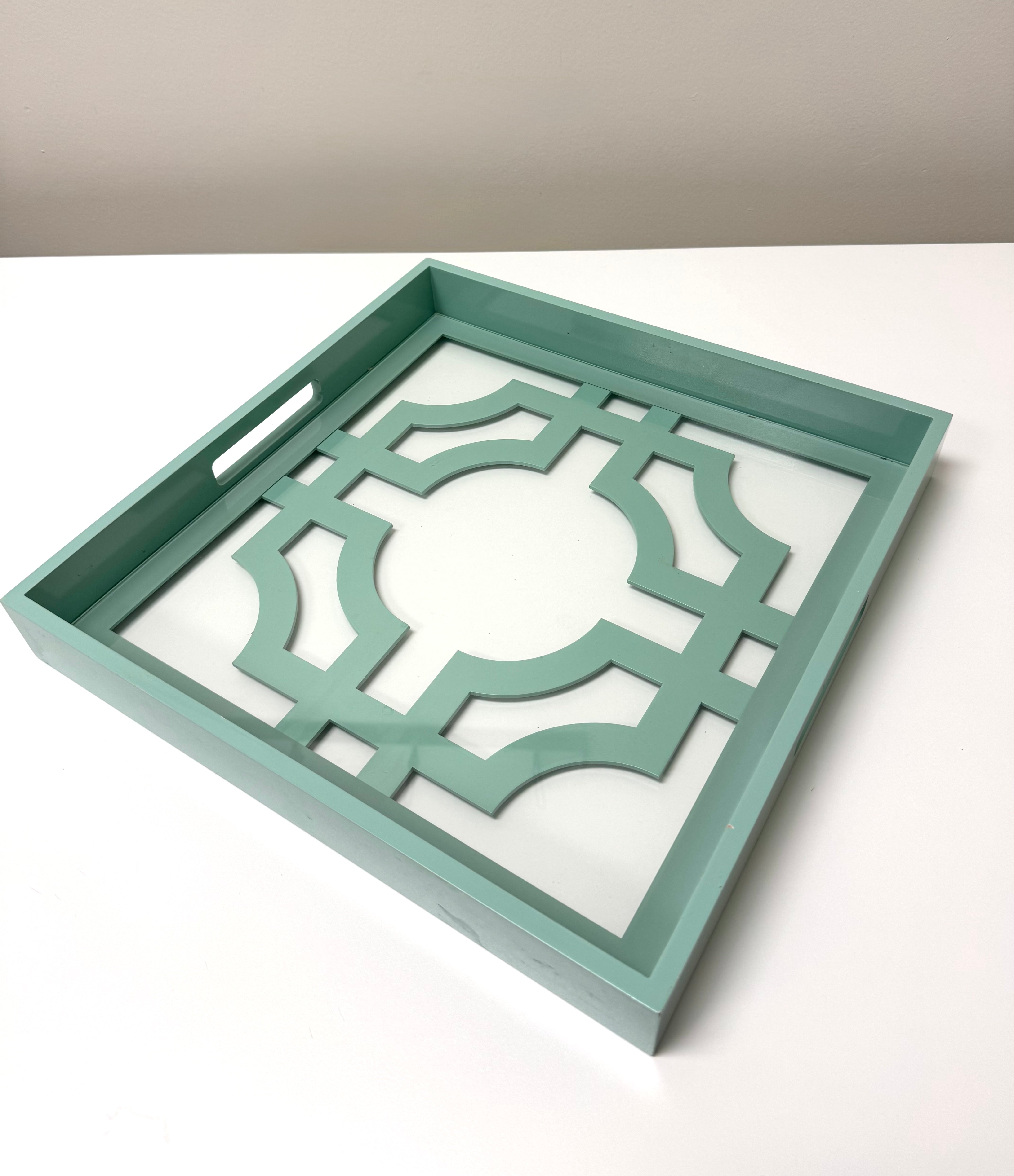 Turquoise Lattice 15" Tray