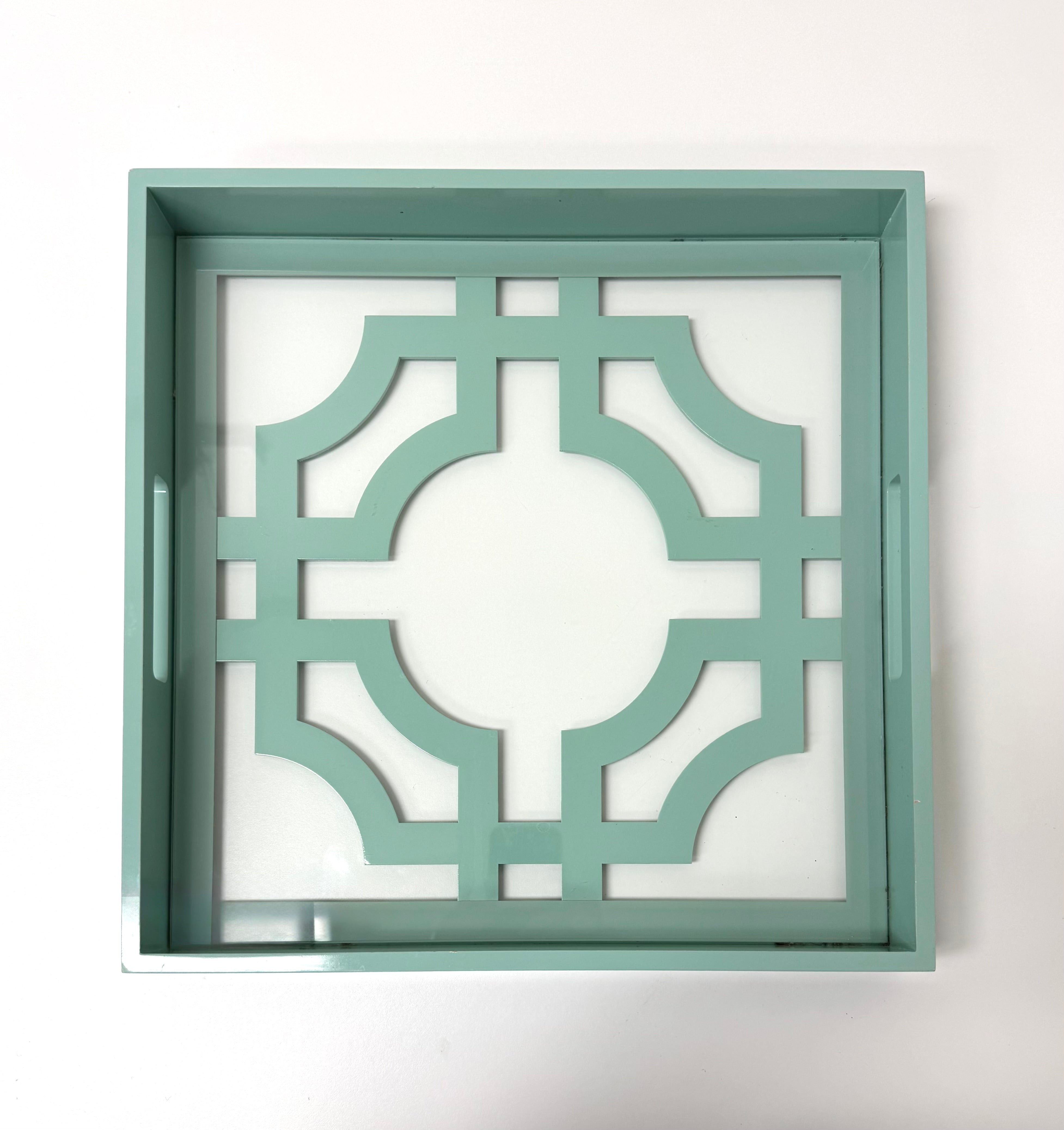 Turquoise Lattice 15" Tray