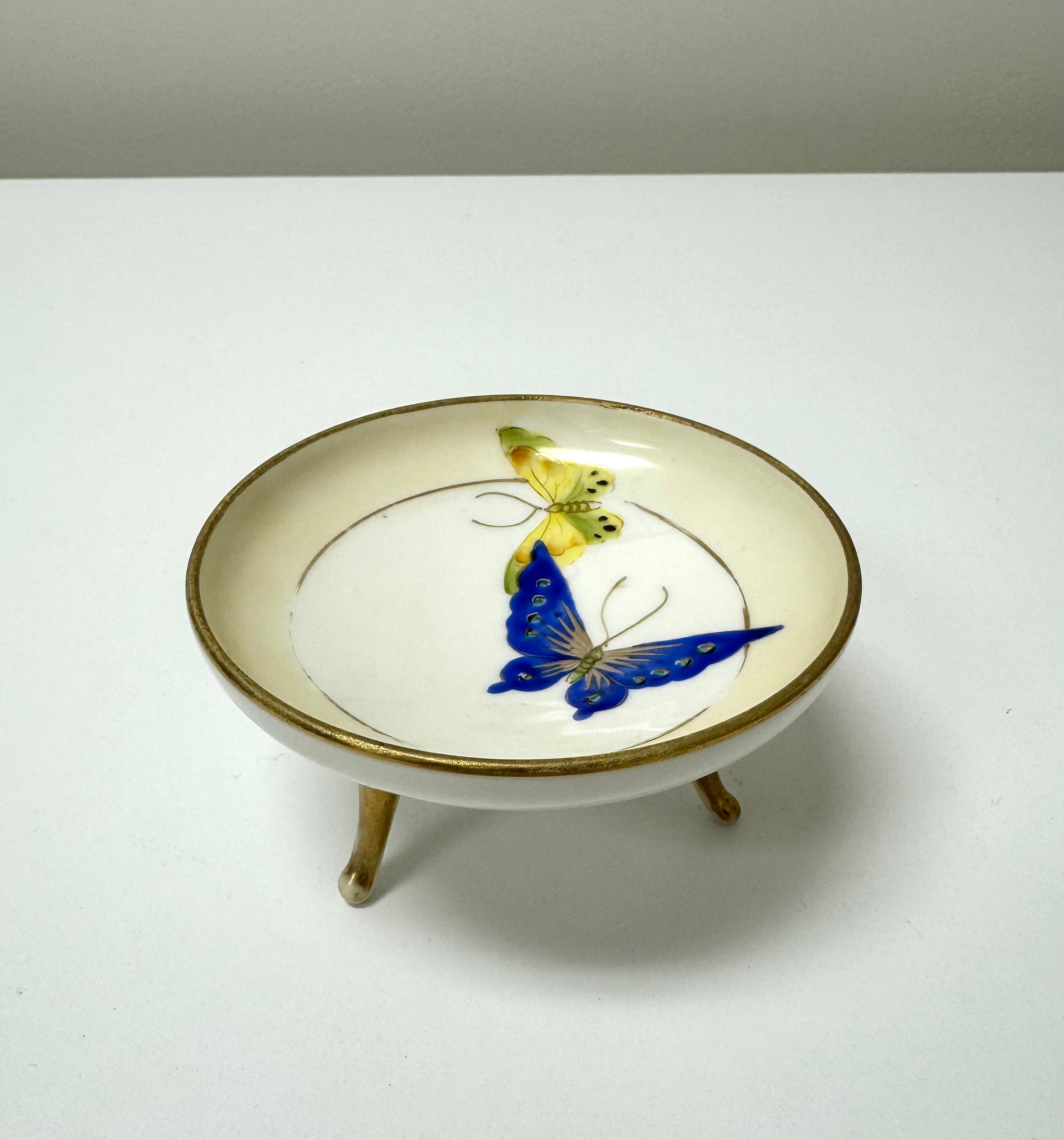 Antique NIPPON Butterfly Footed Dish