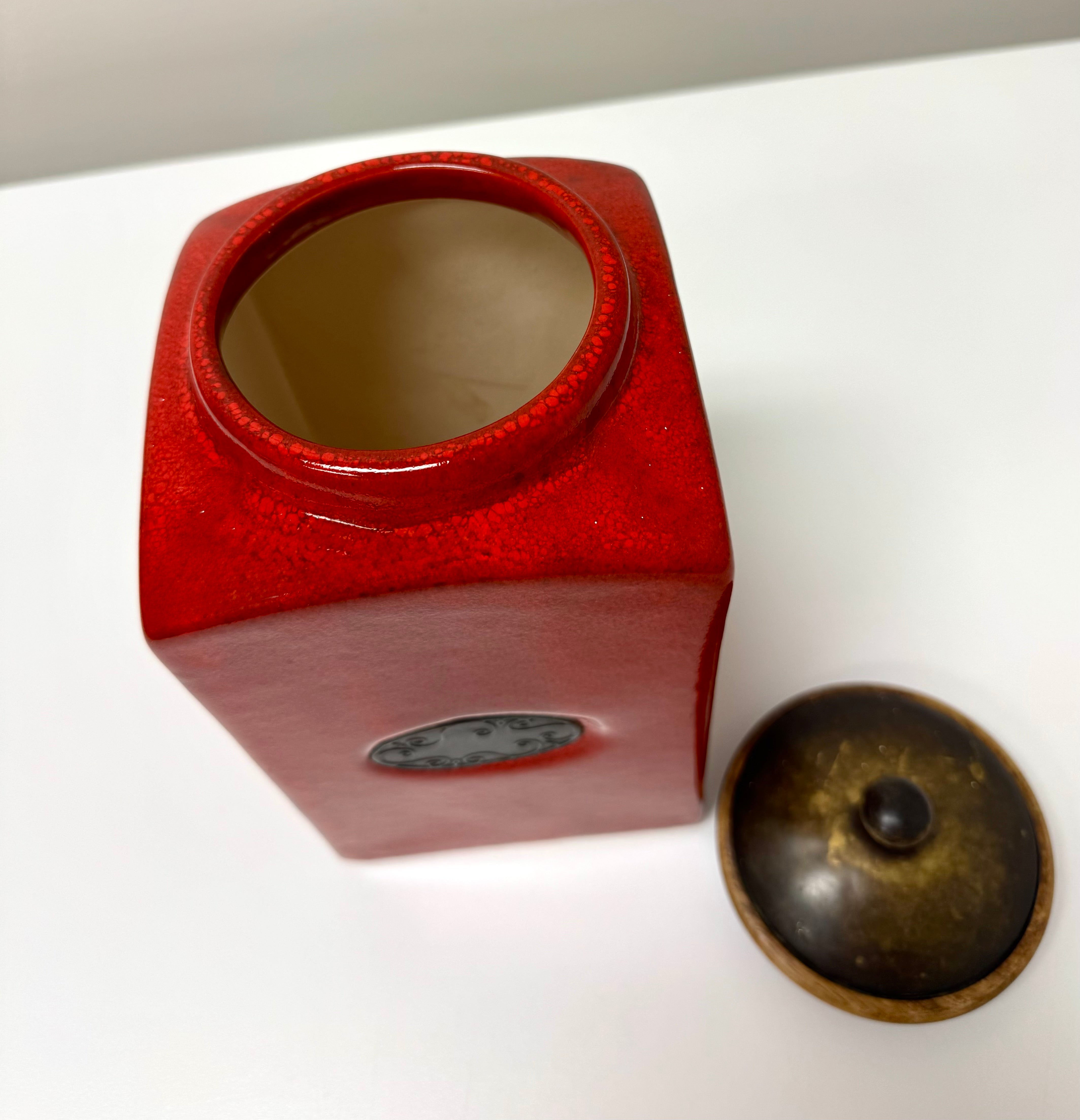 Rustic Red Ceramic Canister