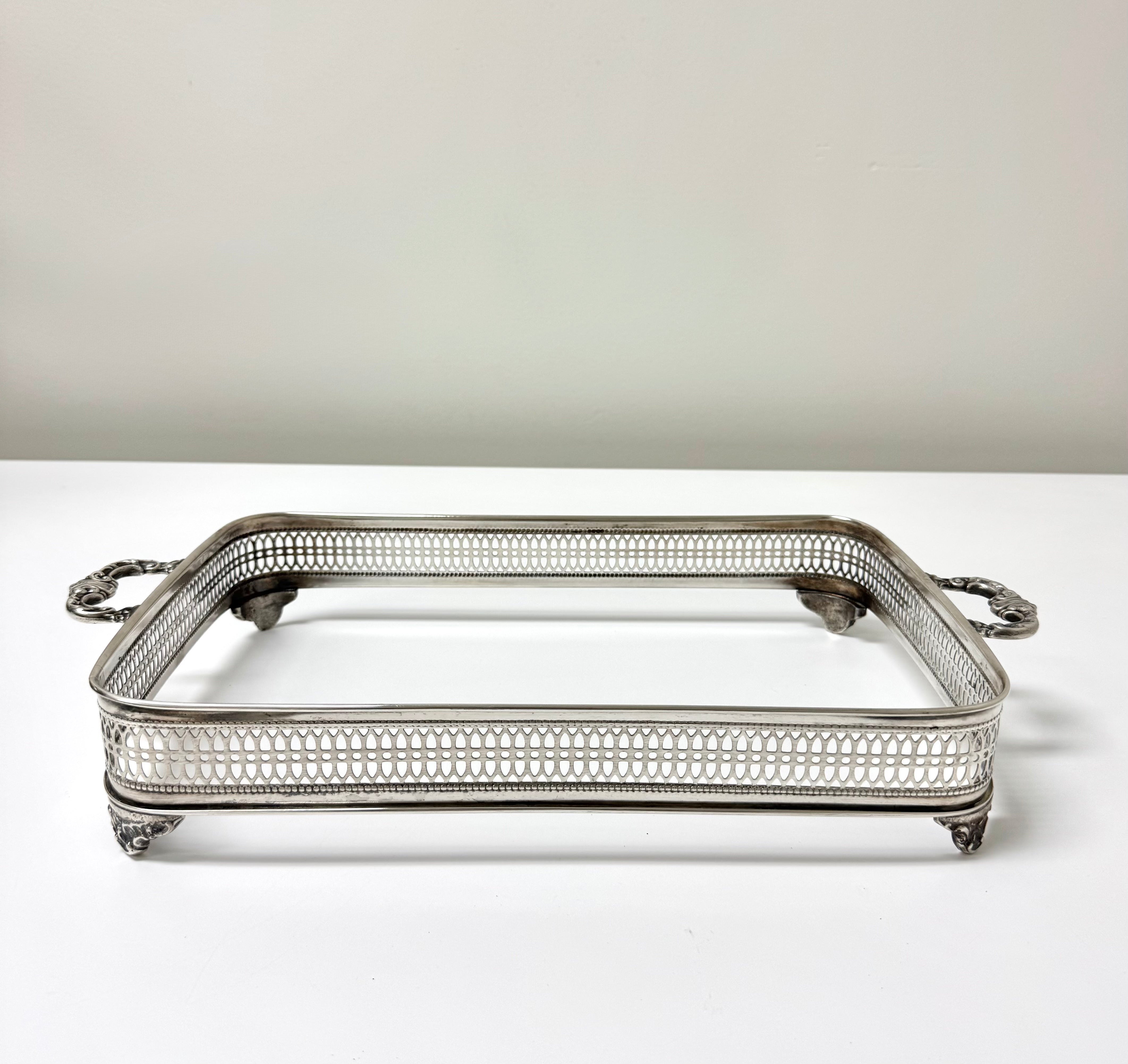Vintage Silverplate Gallery Casserole Dish Holder