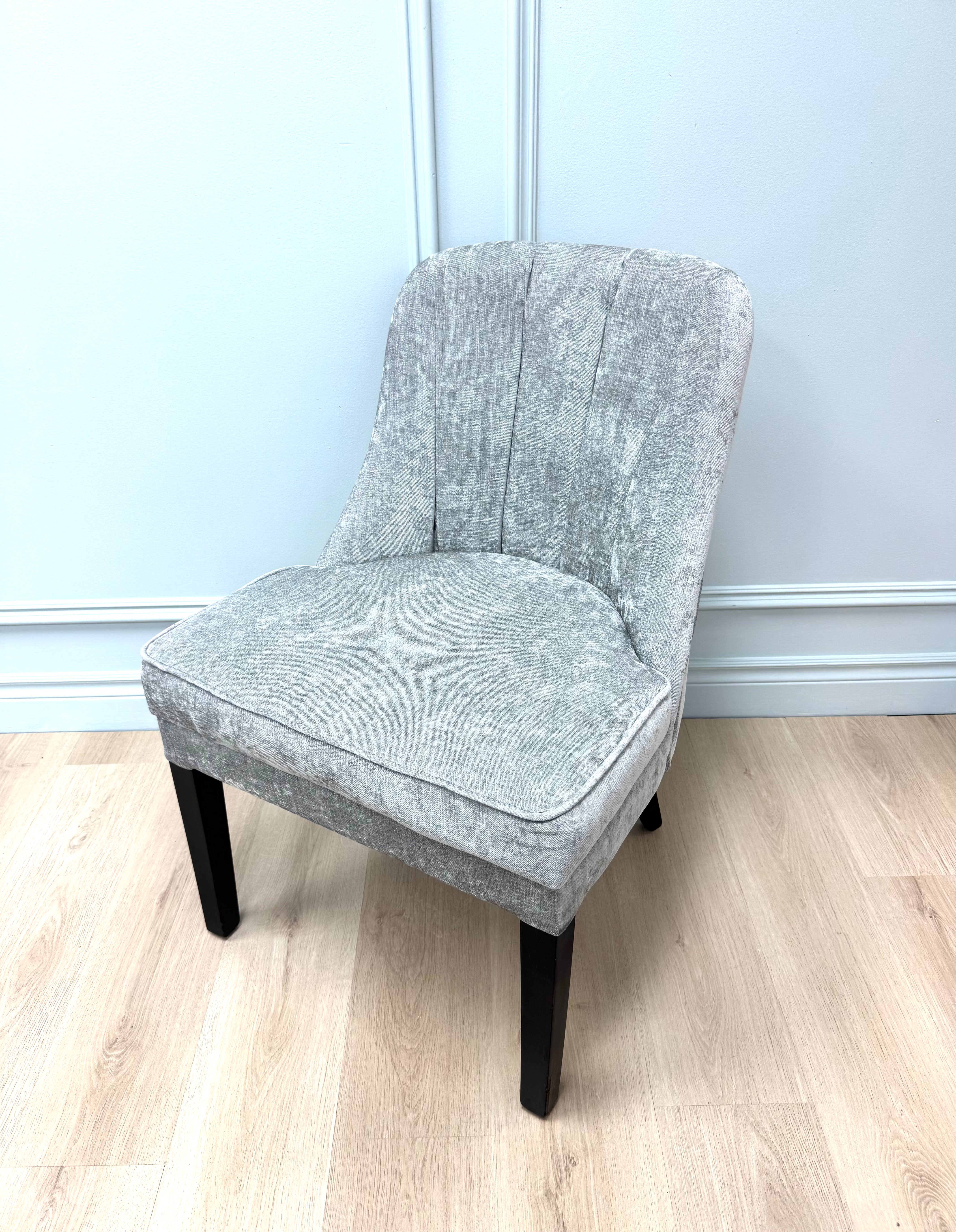 Silver Gray Velvet Chair