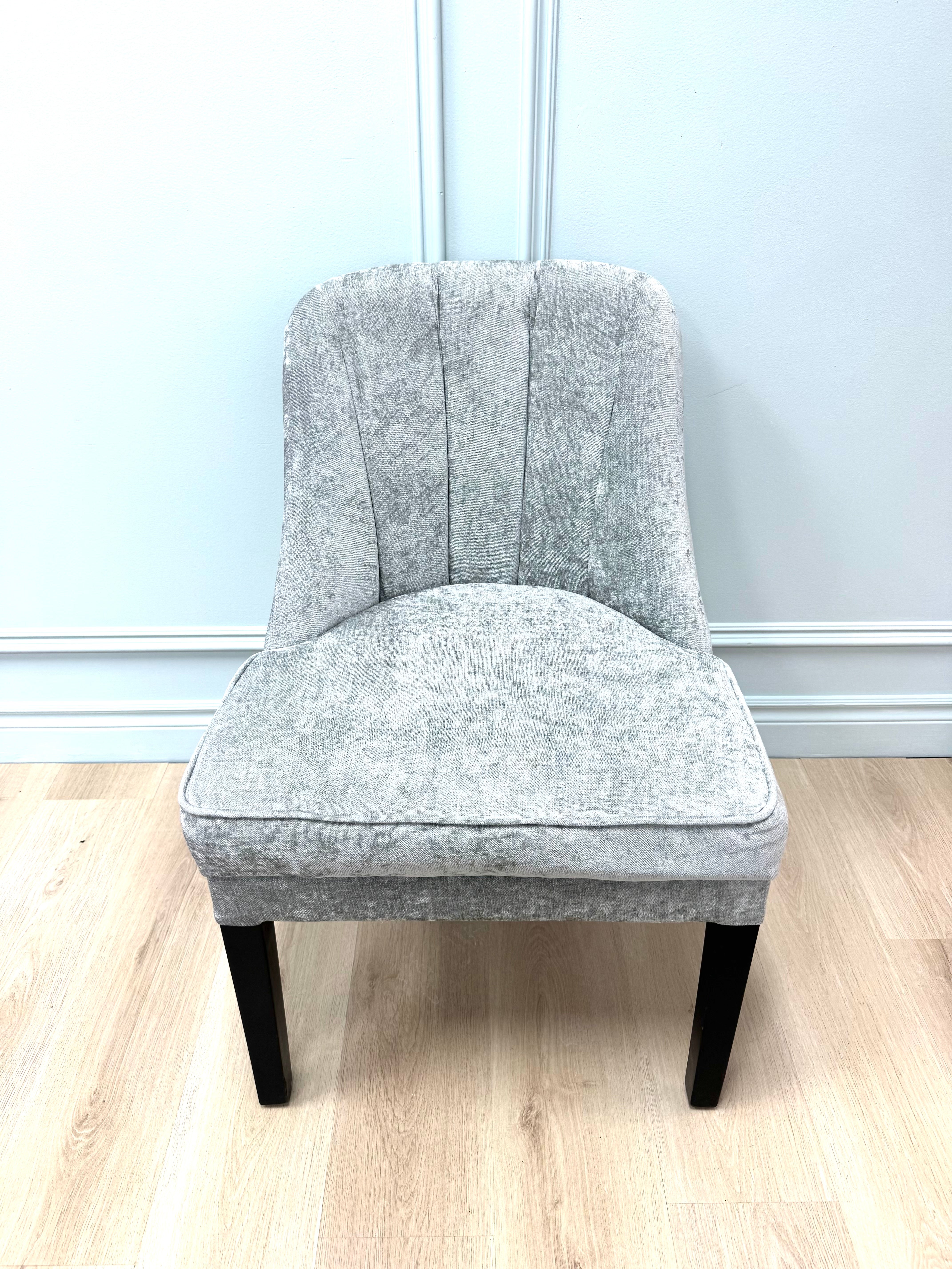 Silver Gray Velvet Chair