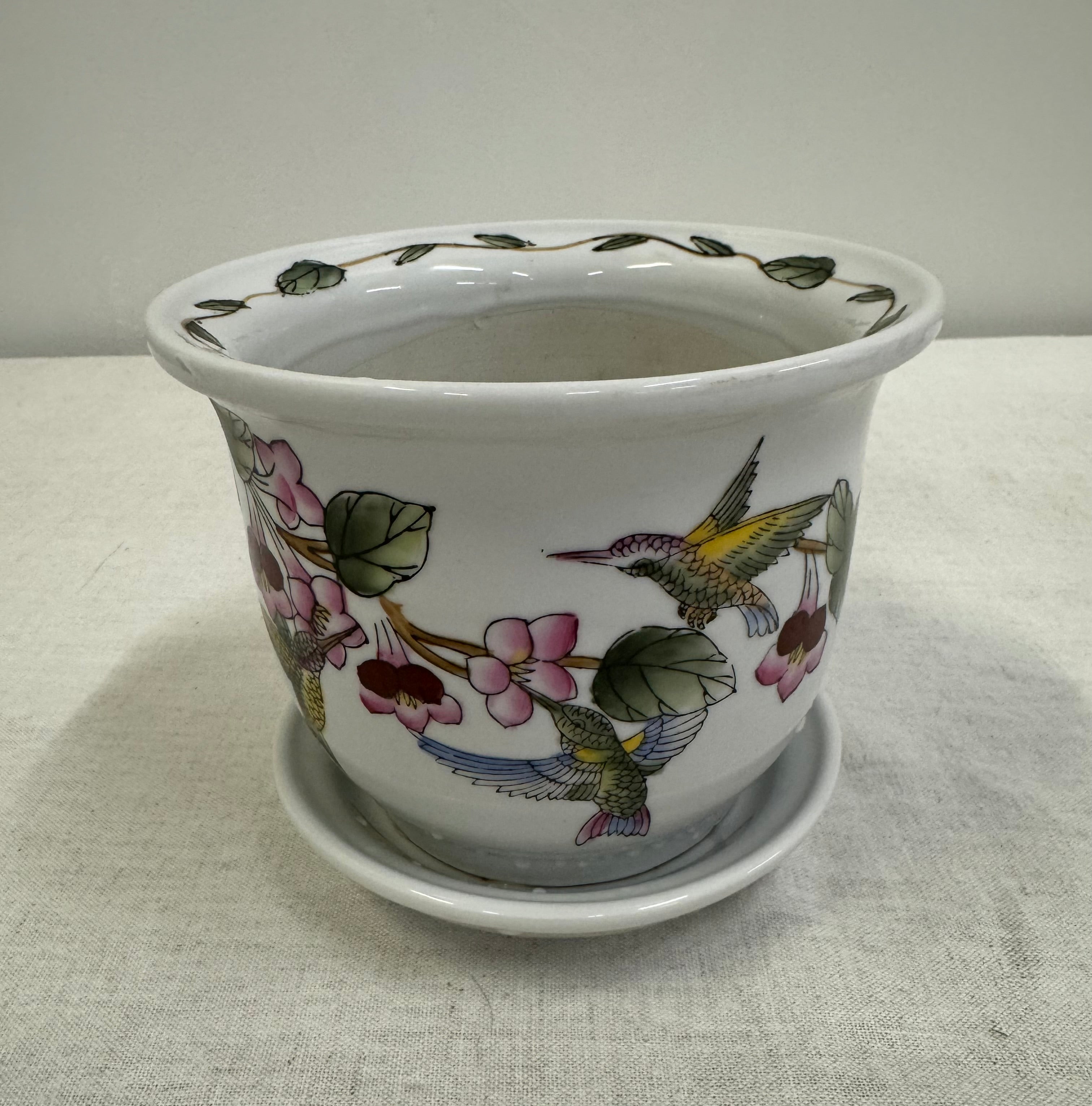 Hummingbird Ceramic Planter
