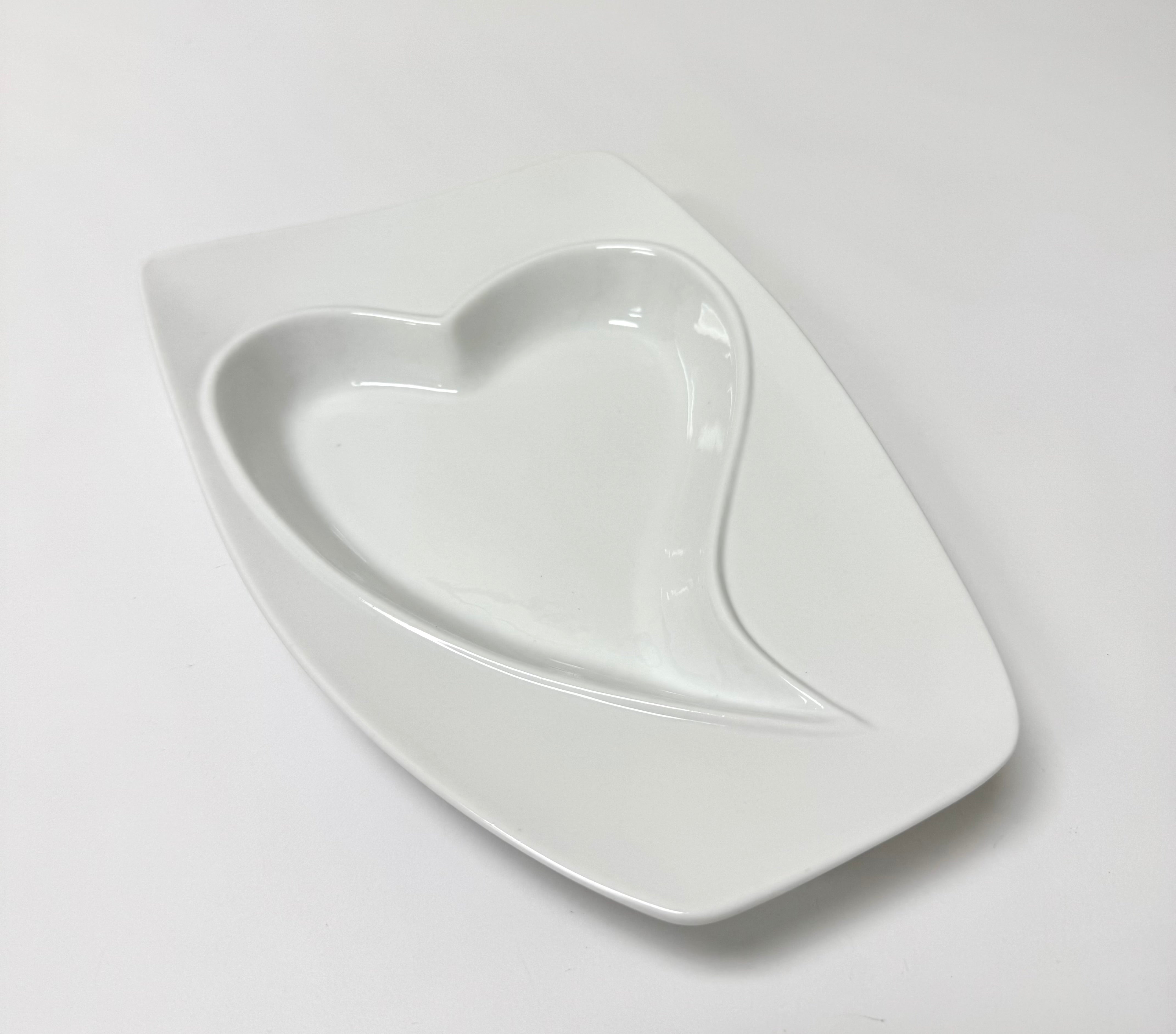 White Ceramic Heart Dish
