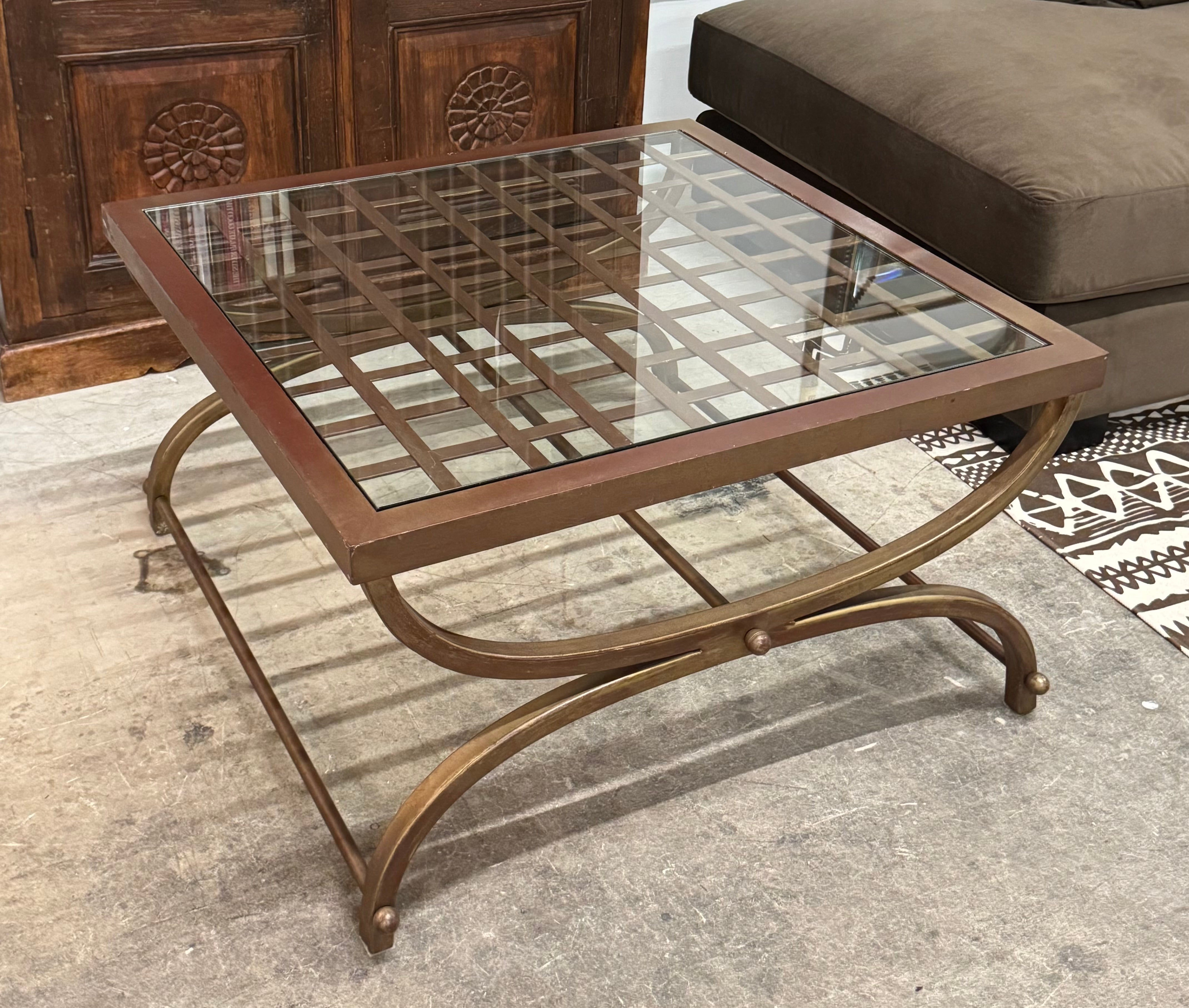 BOMBAY Bronze Grid Coffee Table