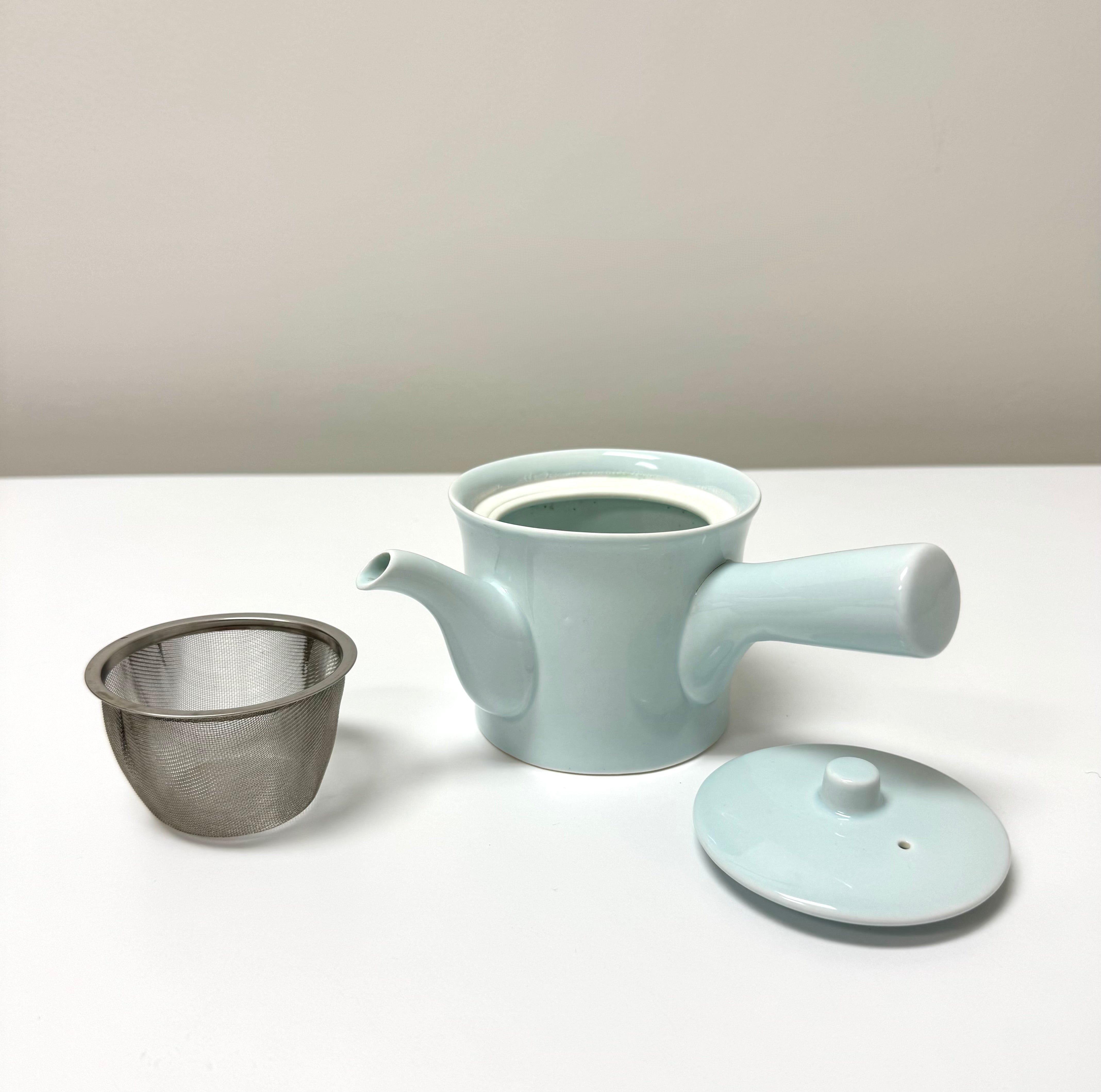 Light Blue Japanese Teapot with Strainer