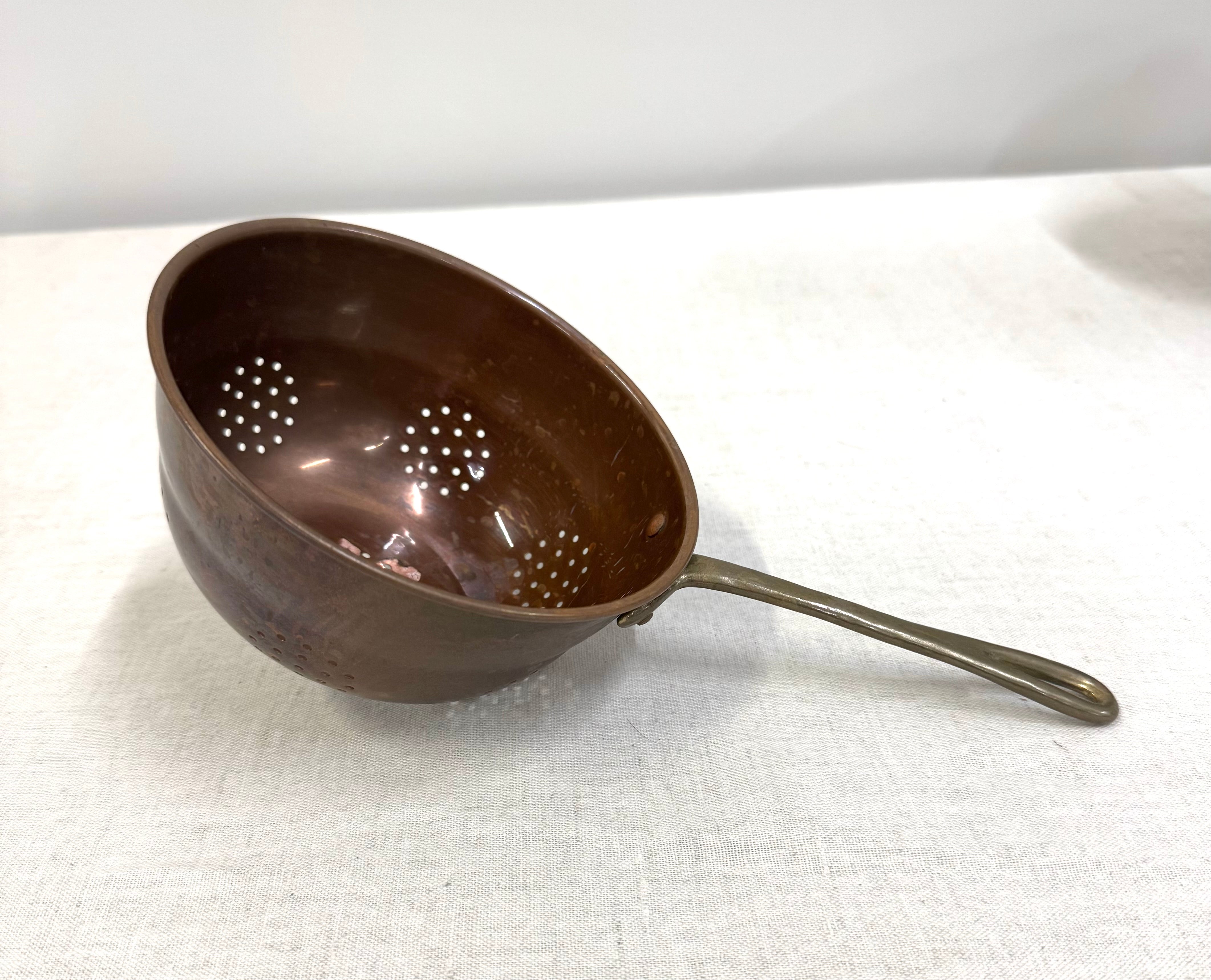 Aged Copper 6" Strainer with Brass Handle