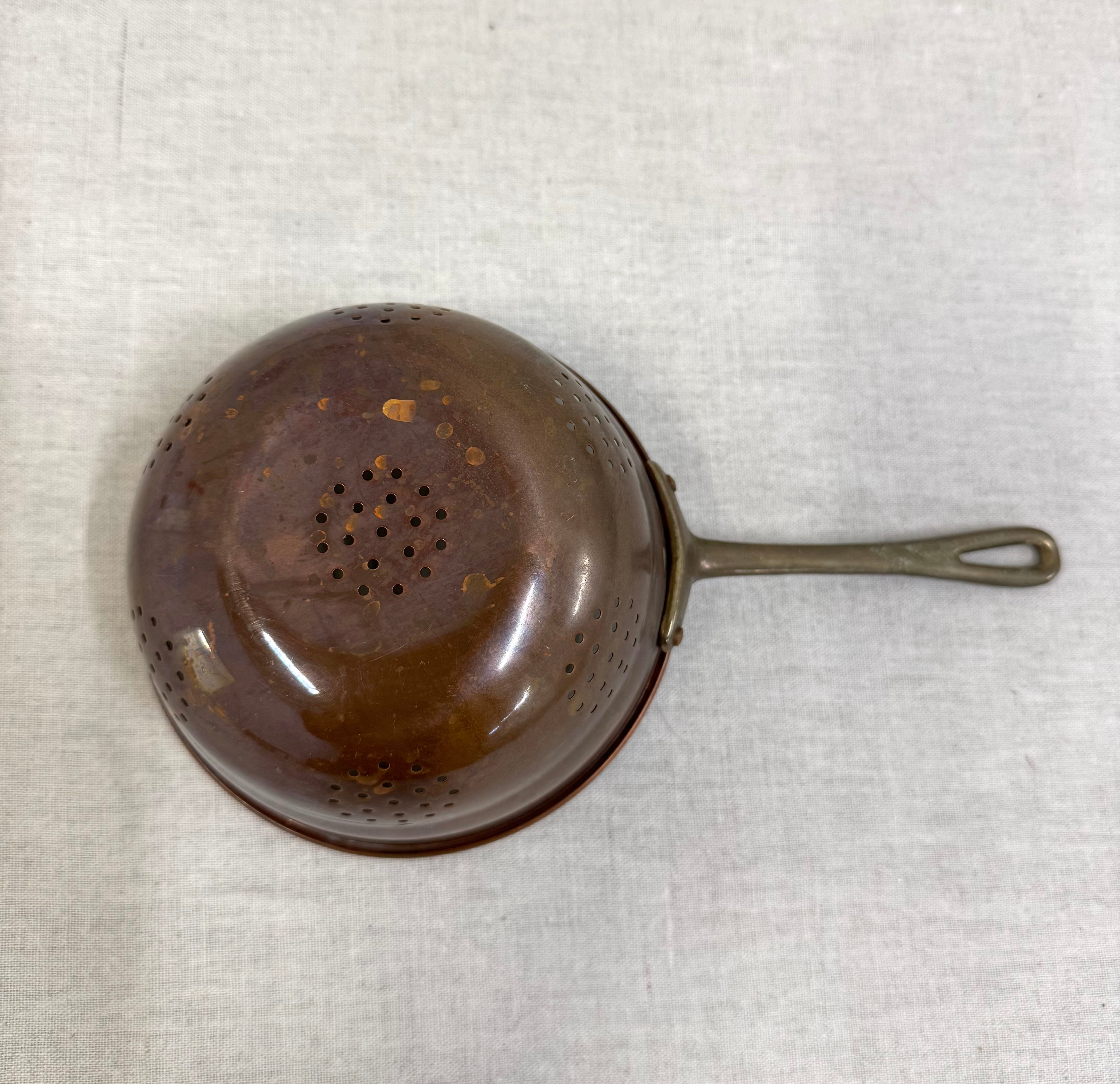 Aged Copper 6" Strainer with Brass Handle
