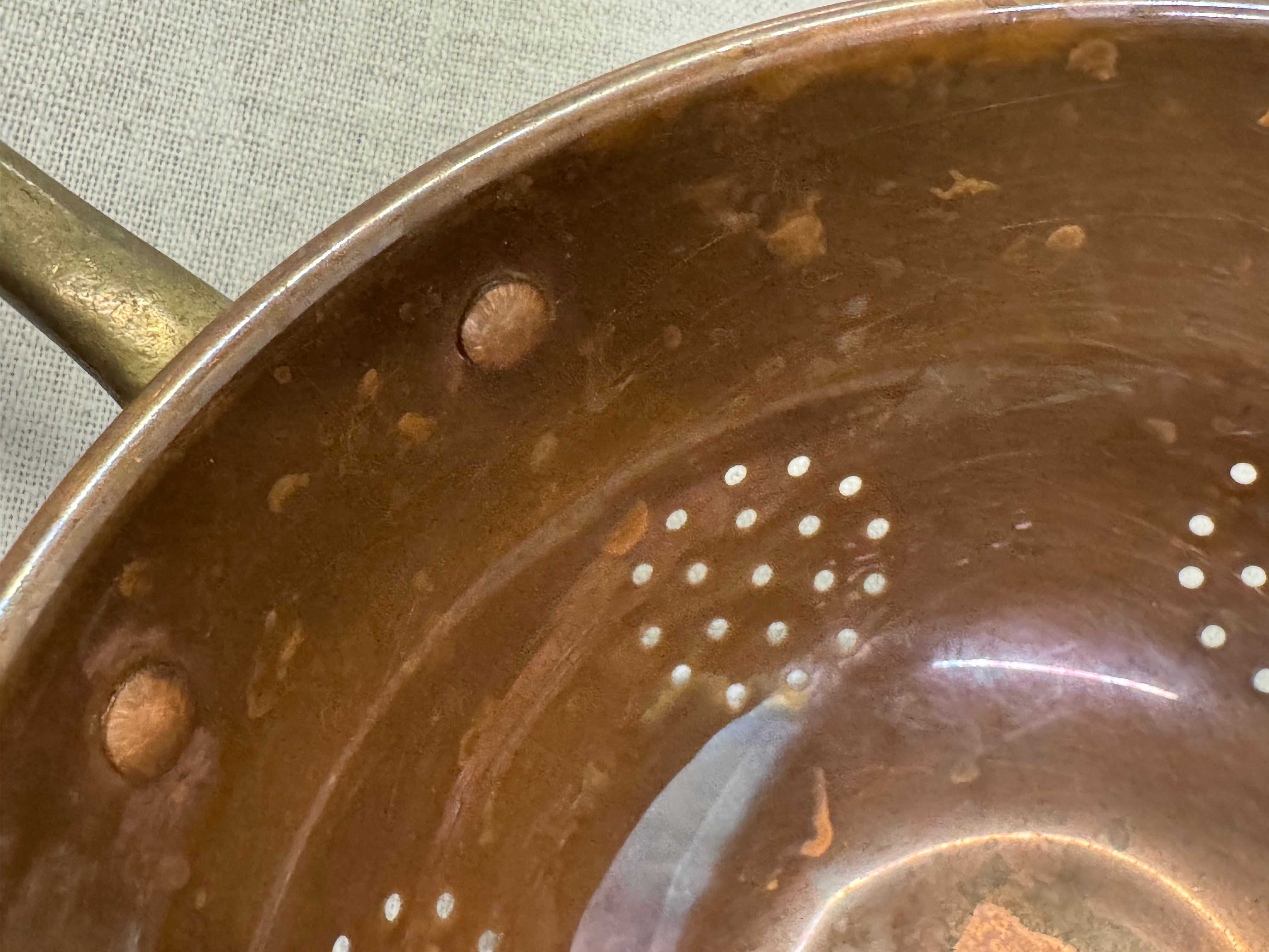 Aged Copper 6" Strainer with Brass Handle