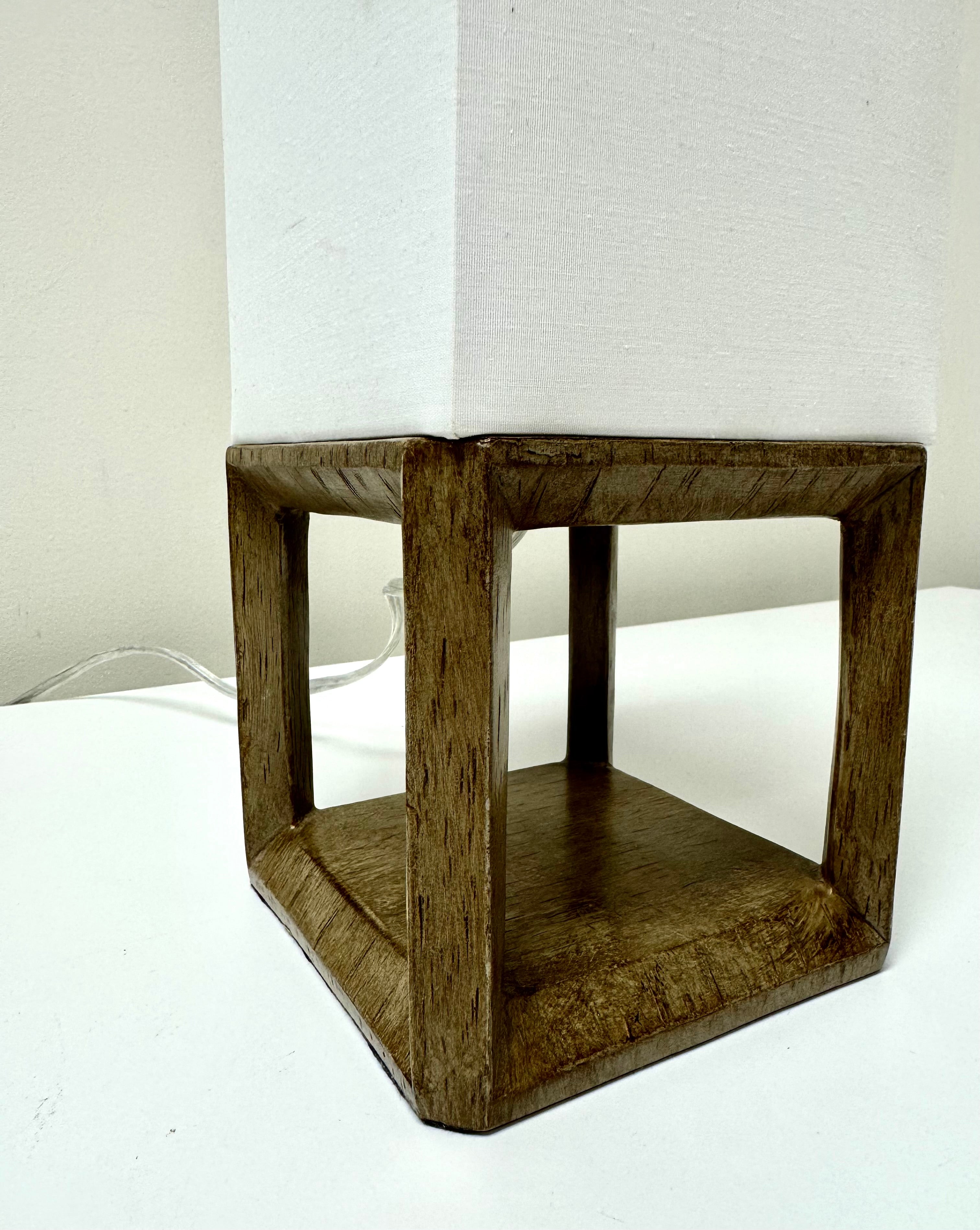 Rustic Cube Accent Lamp