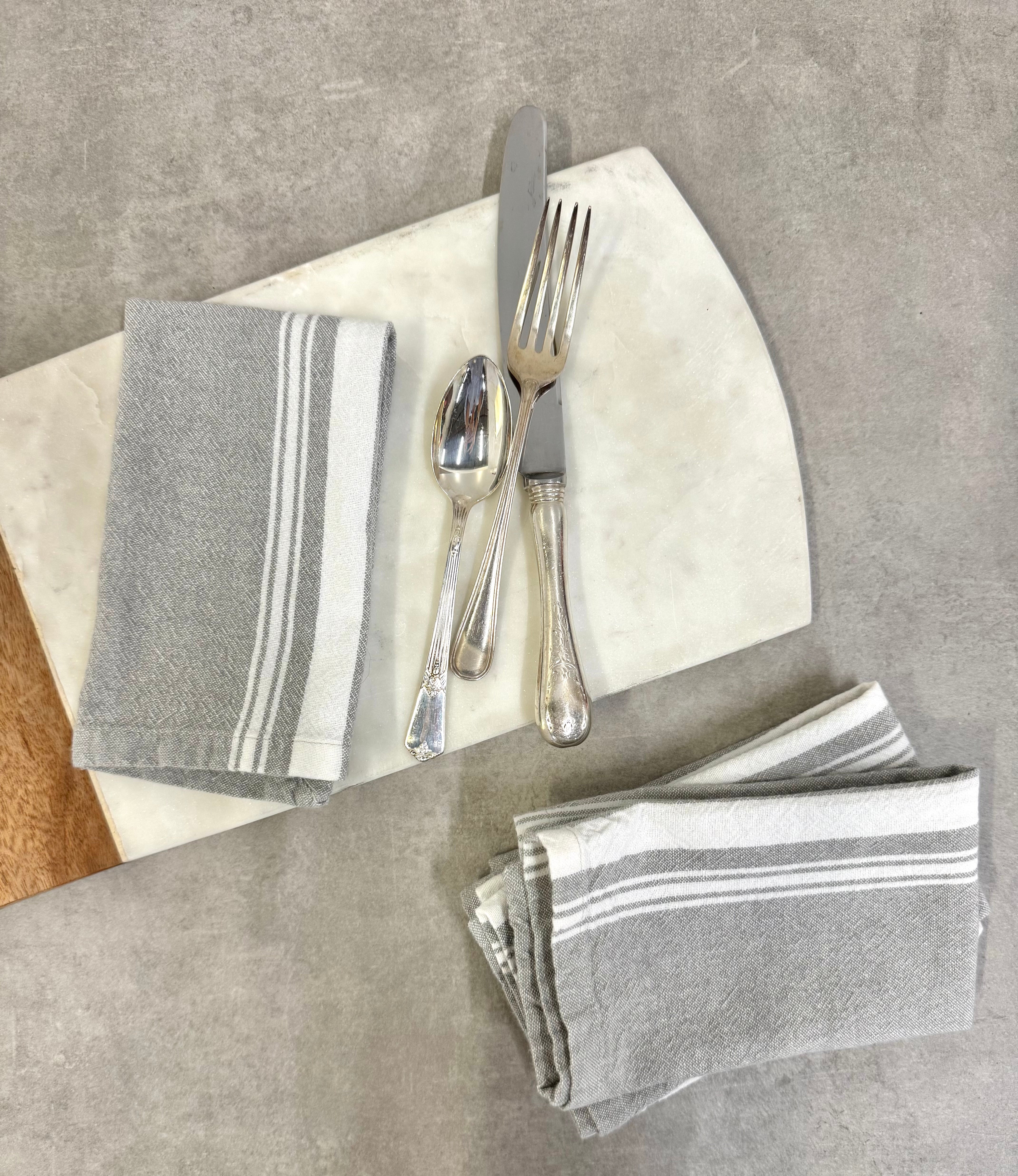 Light Taupe Striped Napkins Set of 4