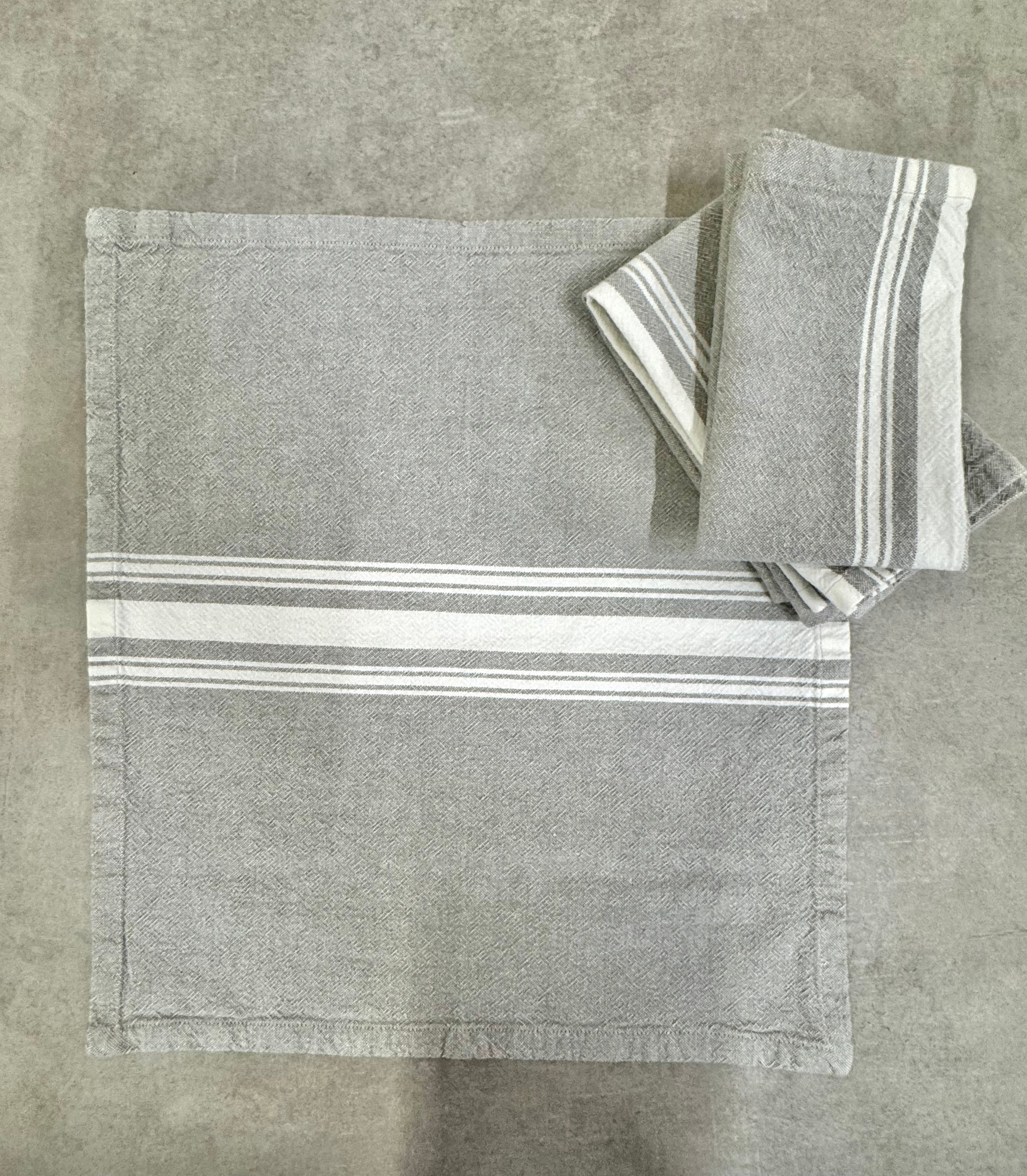 Light Taupe Striped Napkins Set of 4