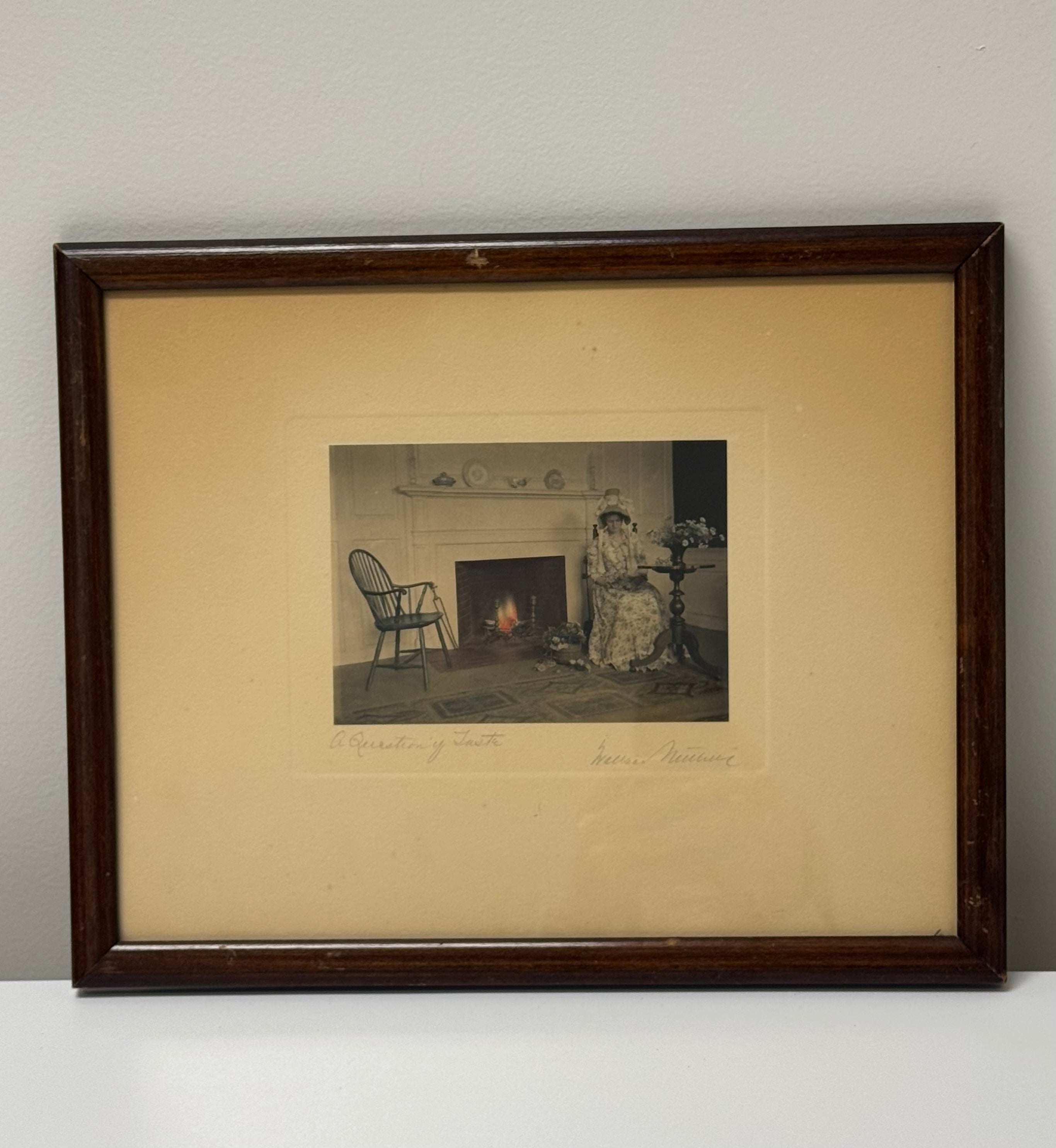 Vintage WALLACE NUTTING 'A Questions of Taste' Hand-tinted Photograph