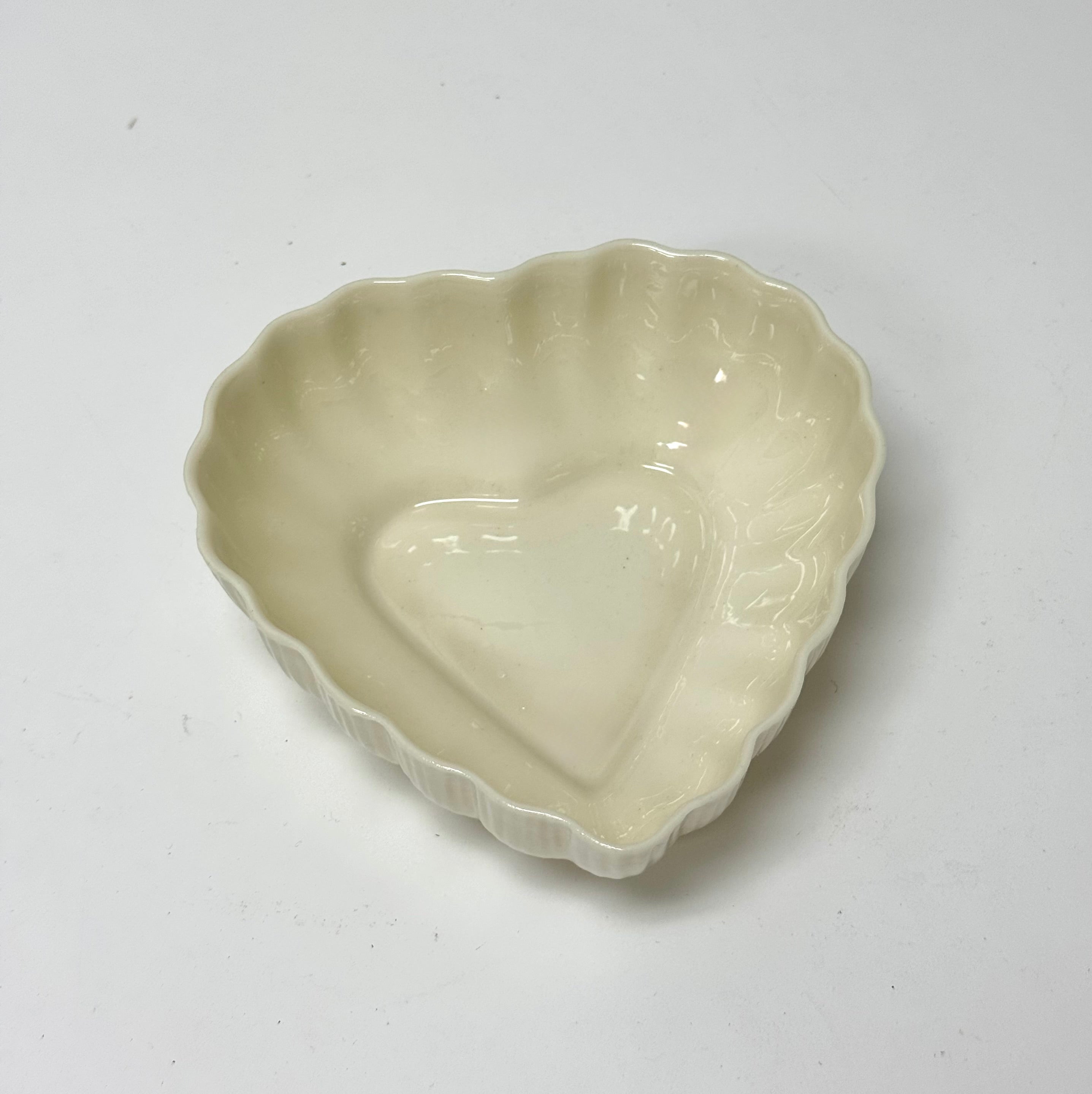 Vintage BELLEEK Heart Dish