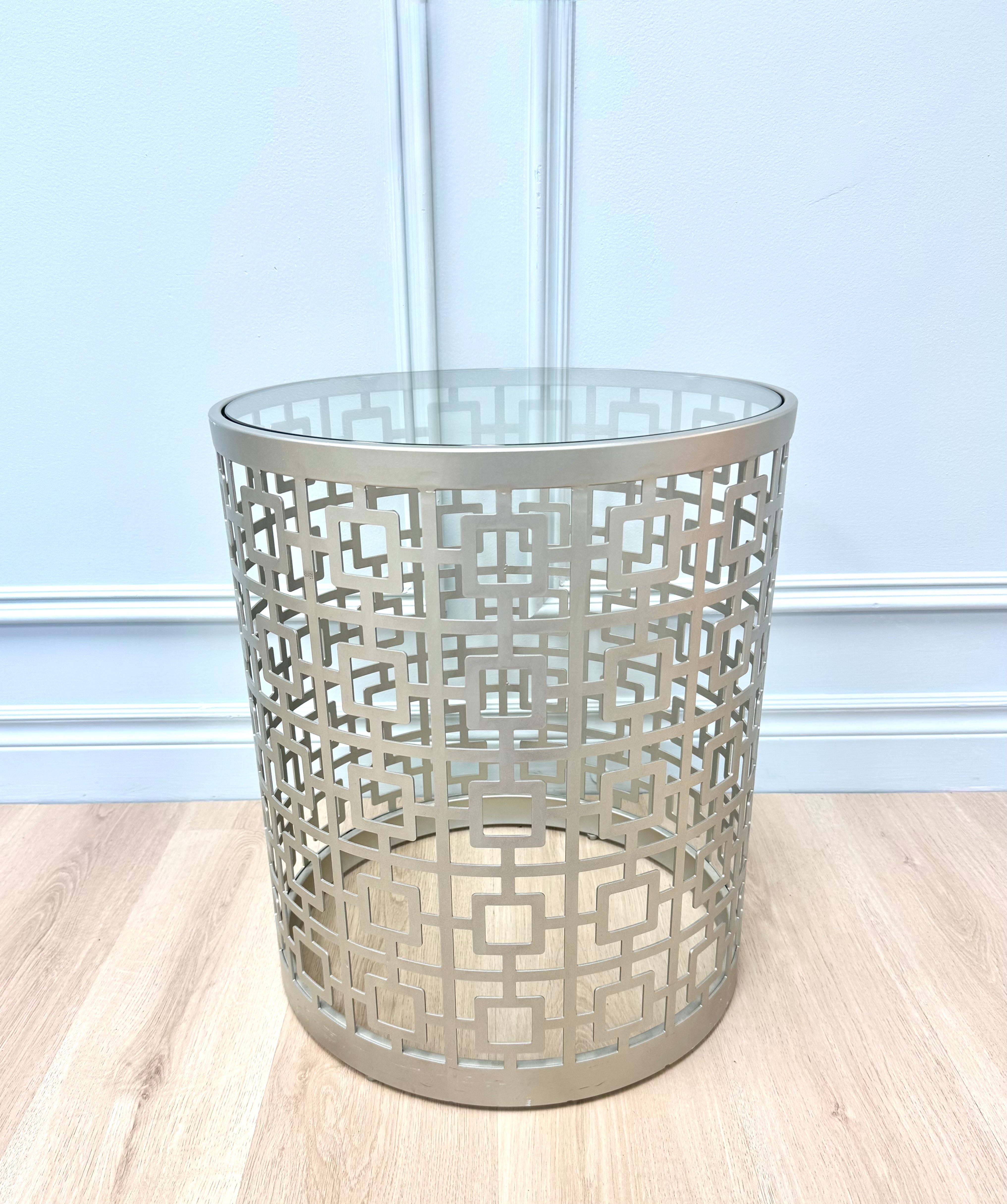 Geometric Openwork Side Table
