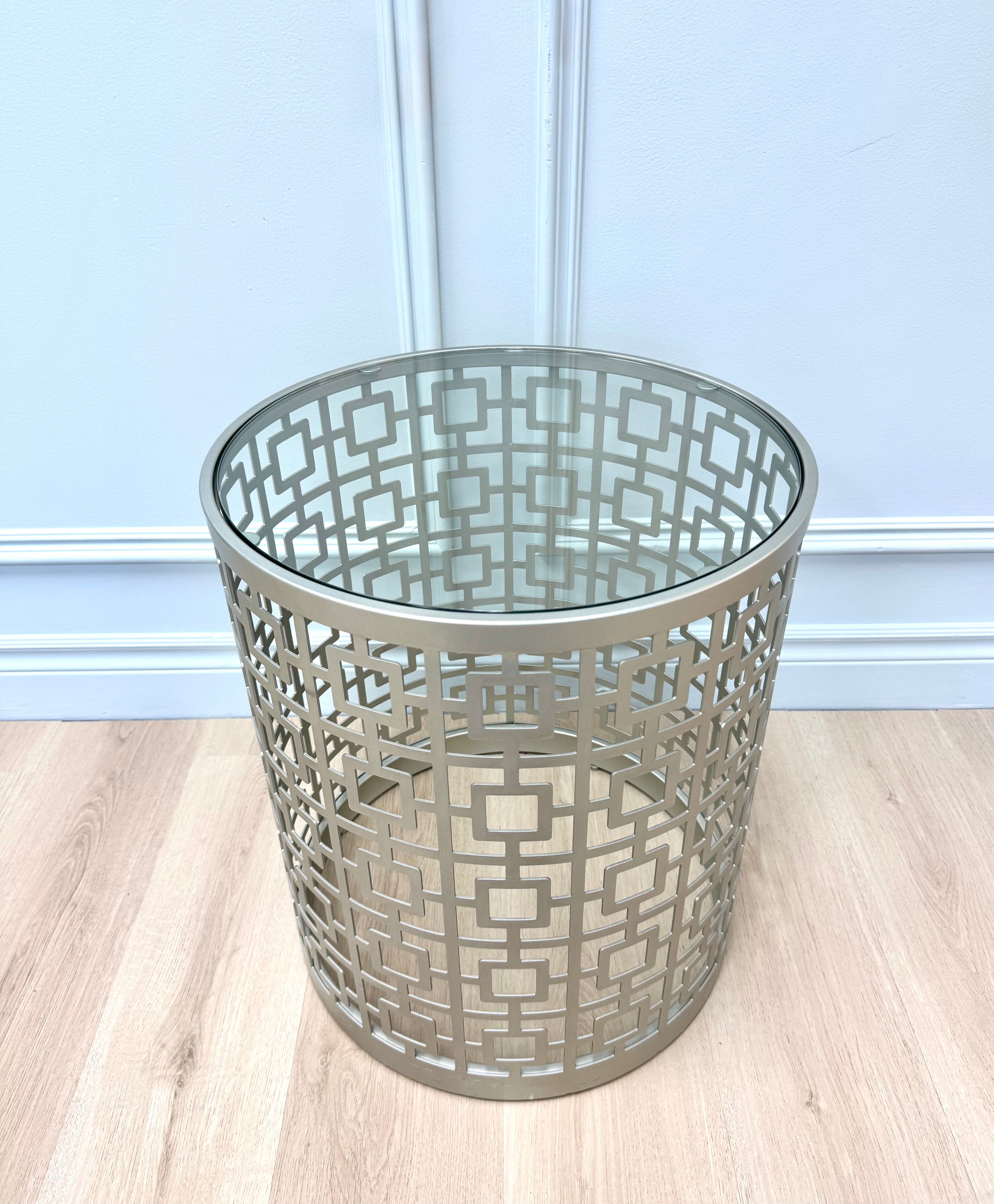 Geometric Openwork Side Table